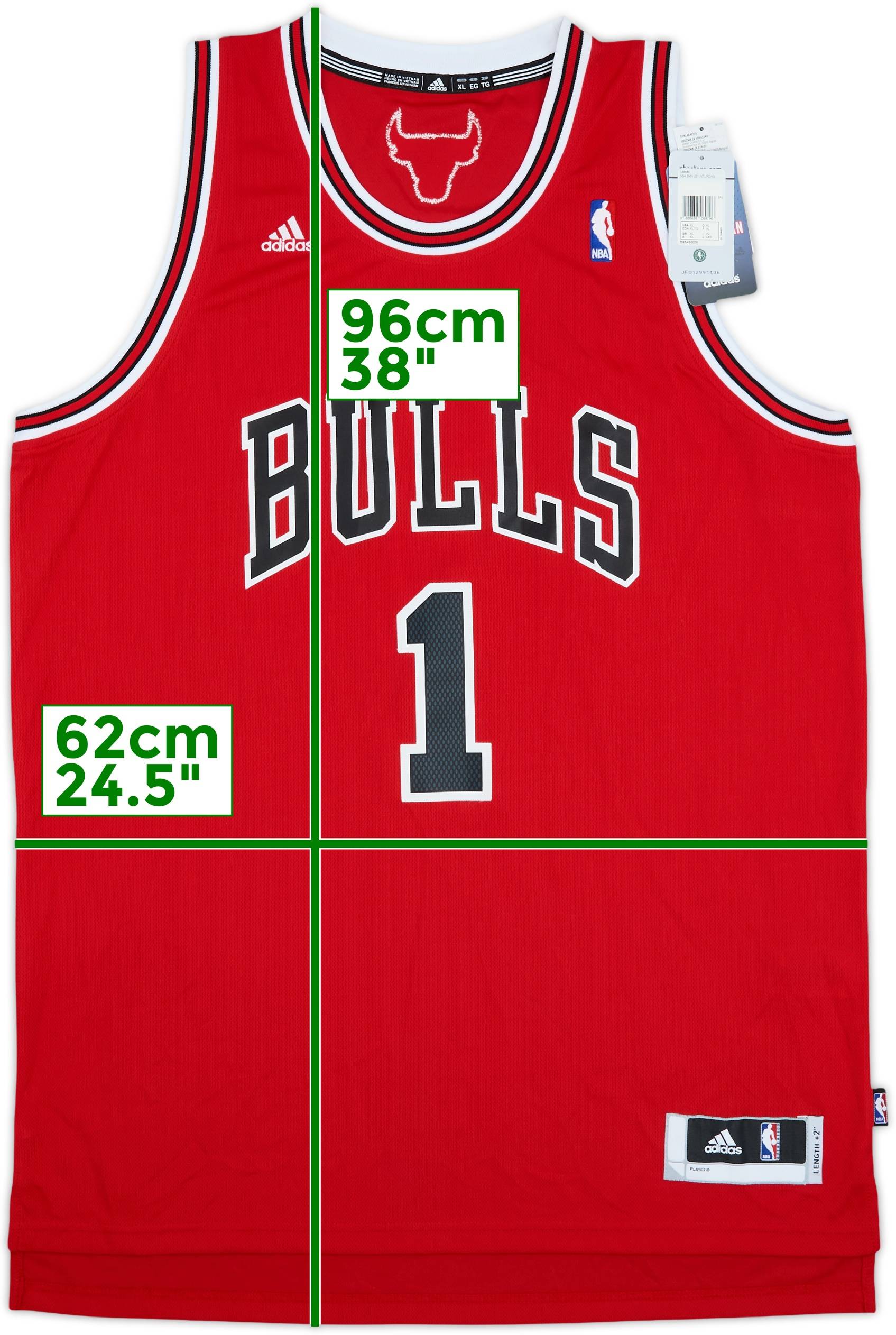 2010-14 Chicago Bulls Rose #1 adidas Swingman Away Jersey (XL)