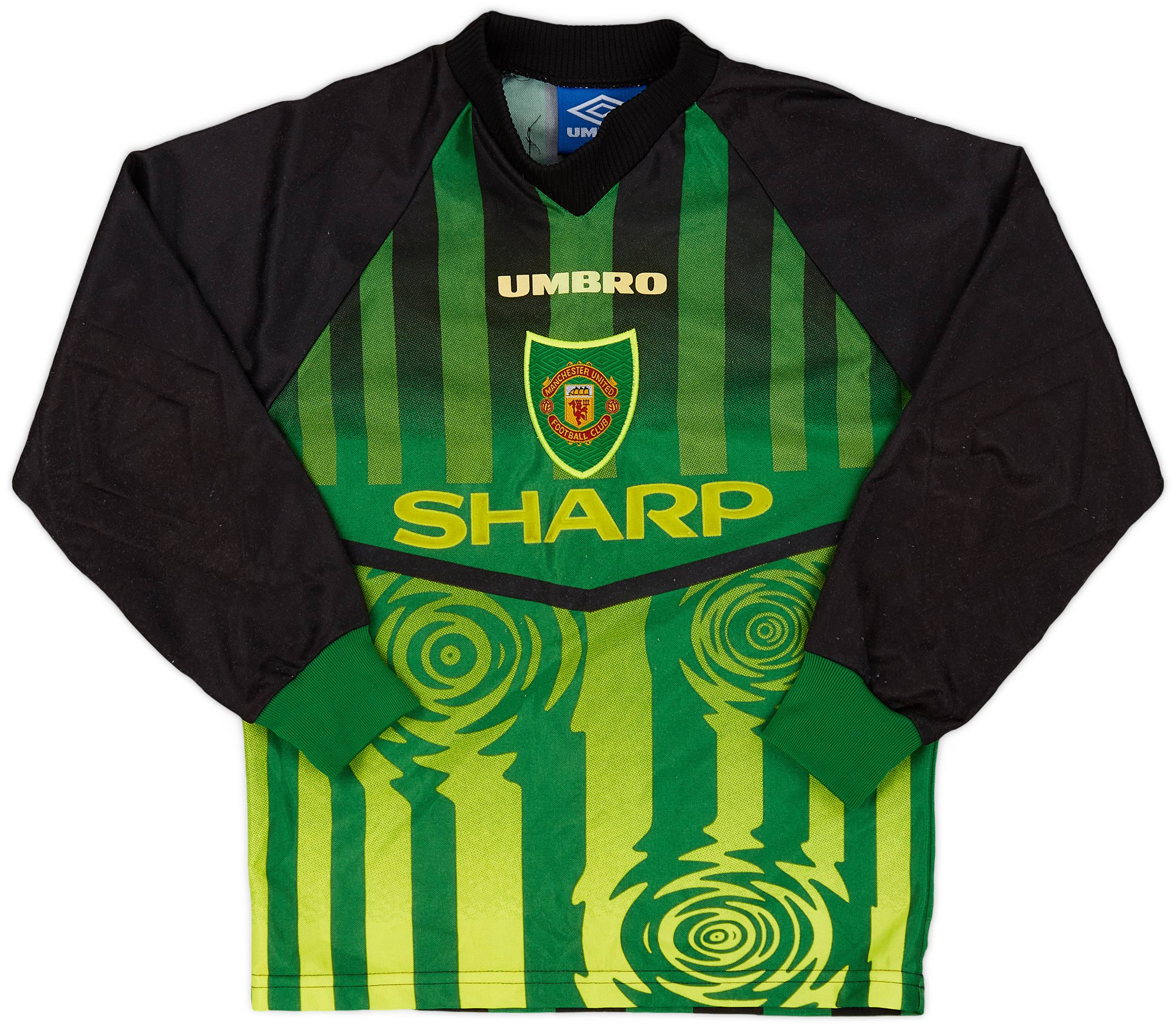 1997-98 Manchester United Green GK Shirt - 8/10 - (S.Boys)