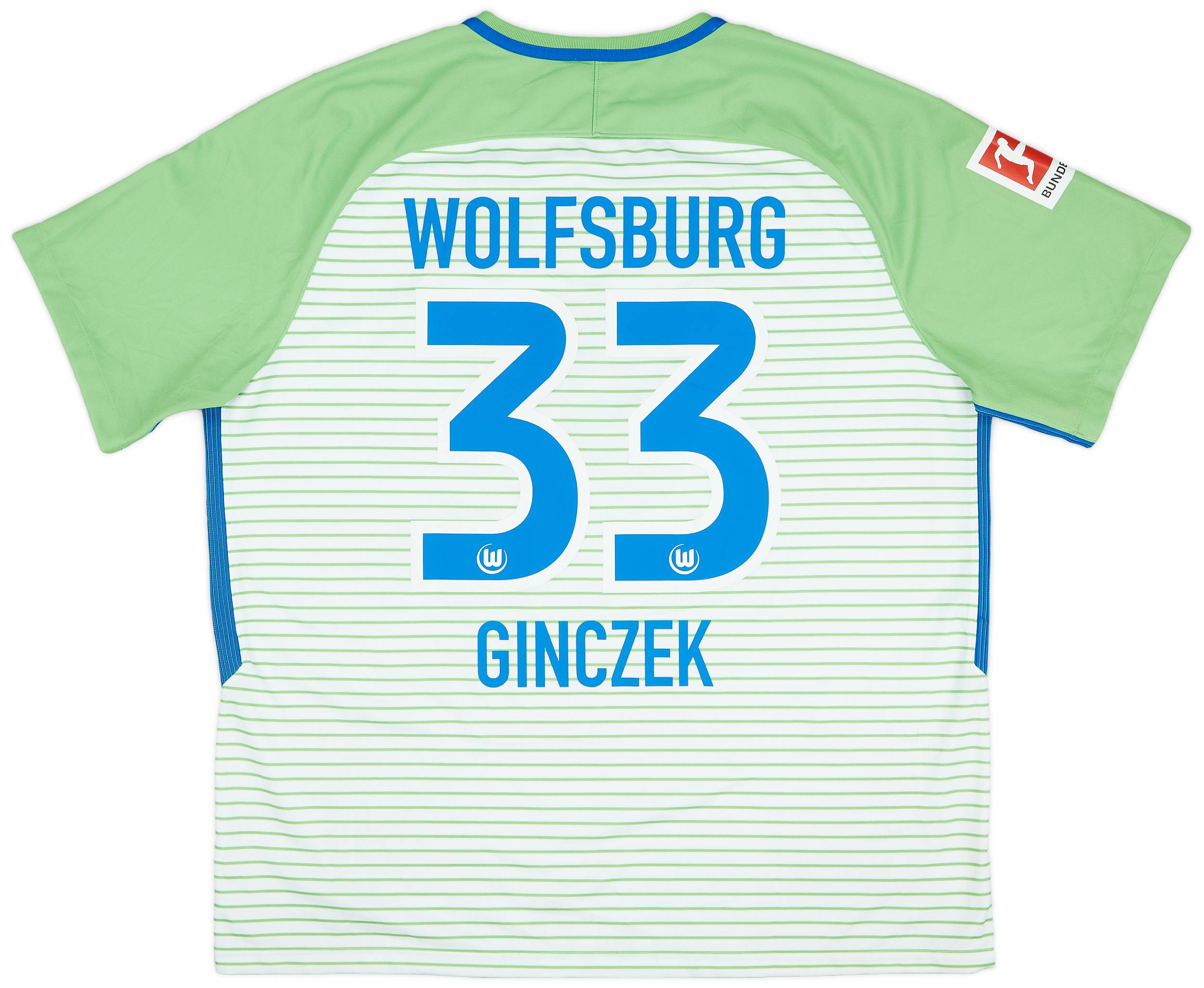 2017-18 Wolfsburg Home Shirt Ginczek #33 - 8/10 - (XXL)