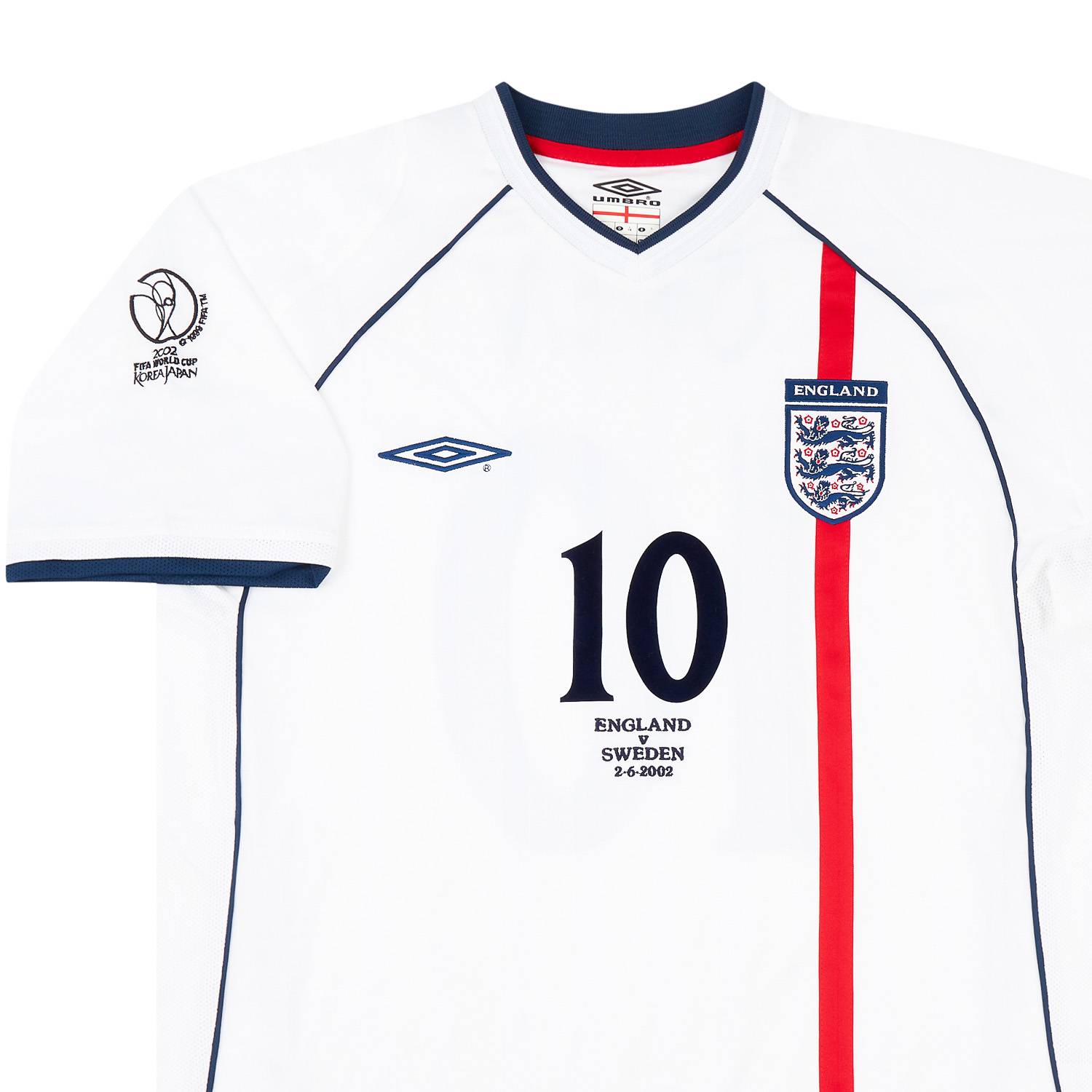 ウェア England national football team #10 Owen 2002 England Match Issue World Cup Home Shirt Owen #10 (v Sweden)