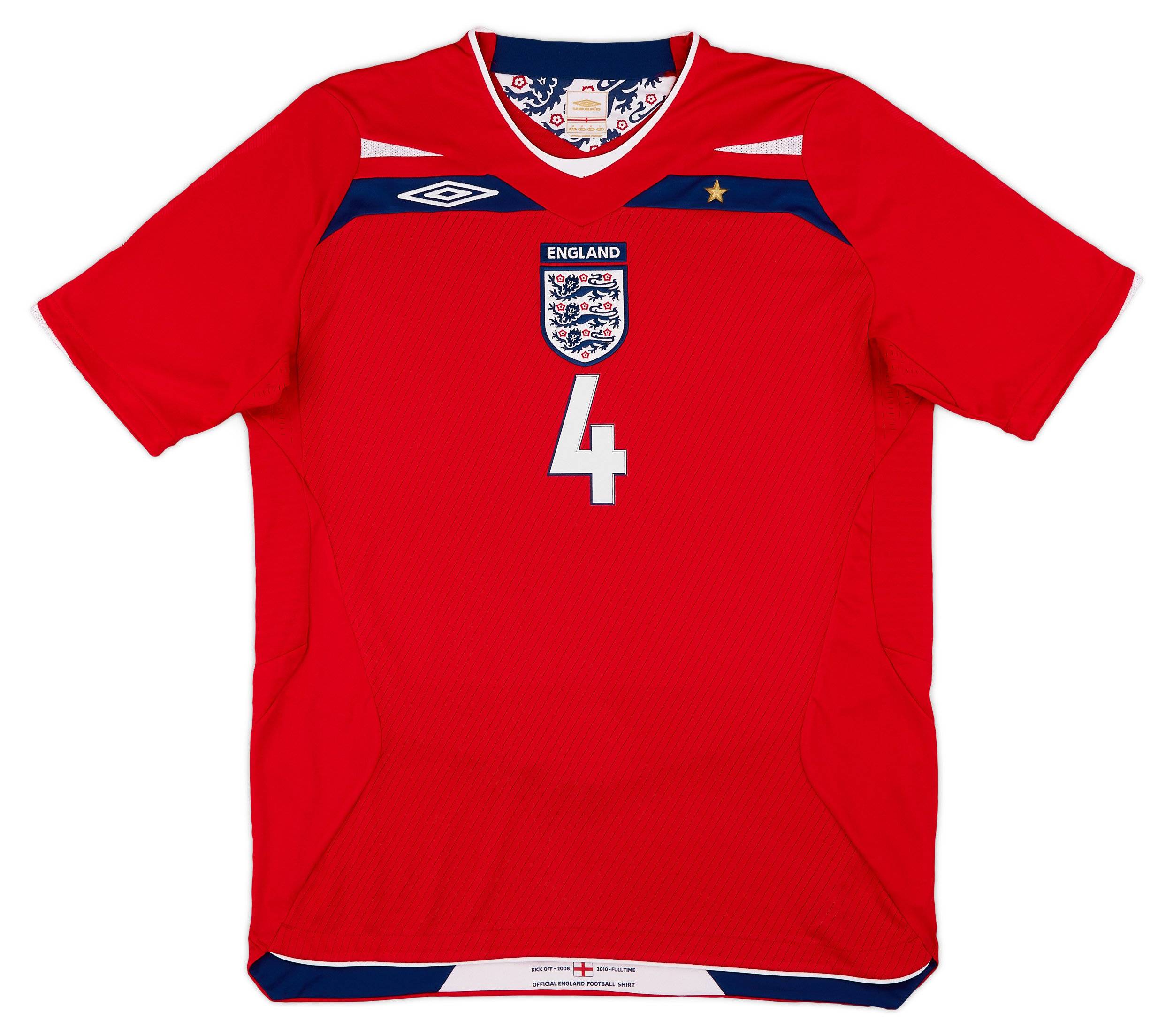 England World Cup 2006 Away Jersey #4 Gerrard Umbro Red