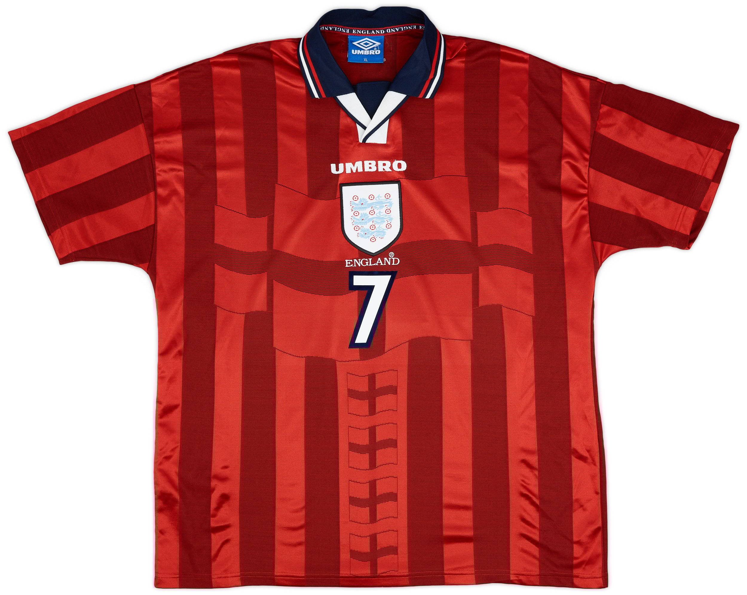 1997-99 England Away Shirt Beckham #7