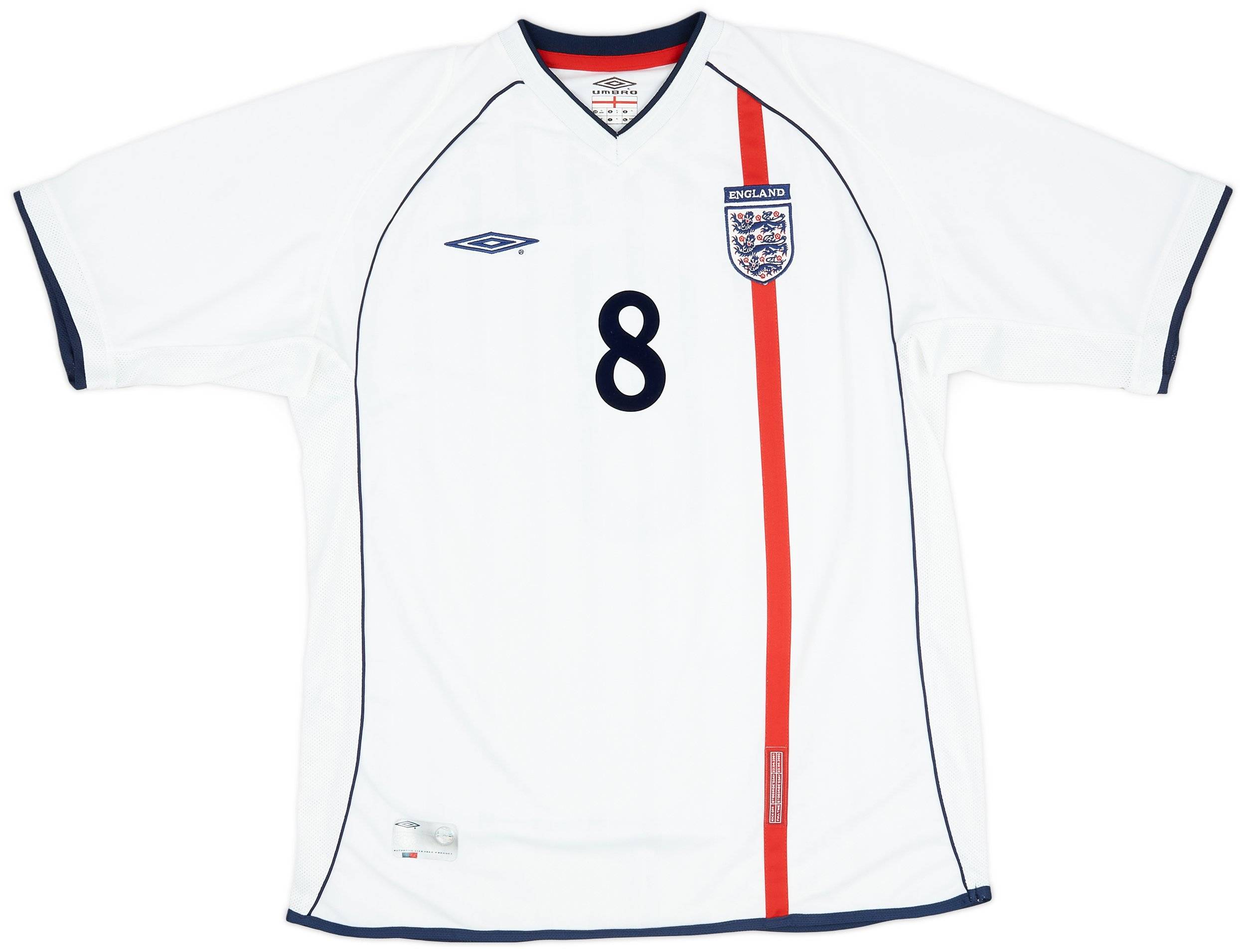 イングランド代表 Umbro シャツ SCHOLES 8 2001-03 England Home Shirt Scholes #8