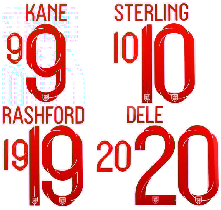 2018-19 England Home Name Set