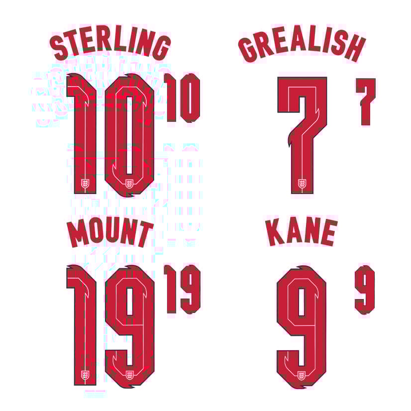 2020-21 England Home Name Set