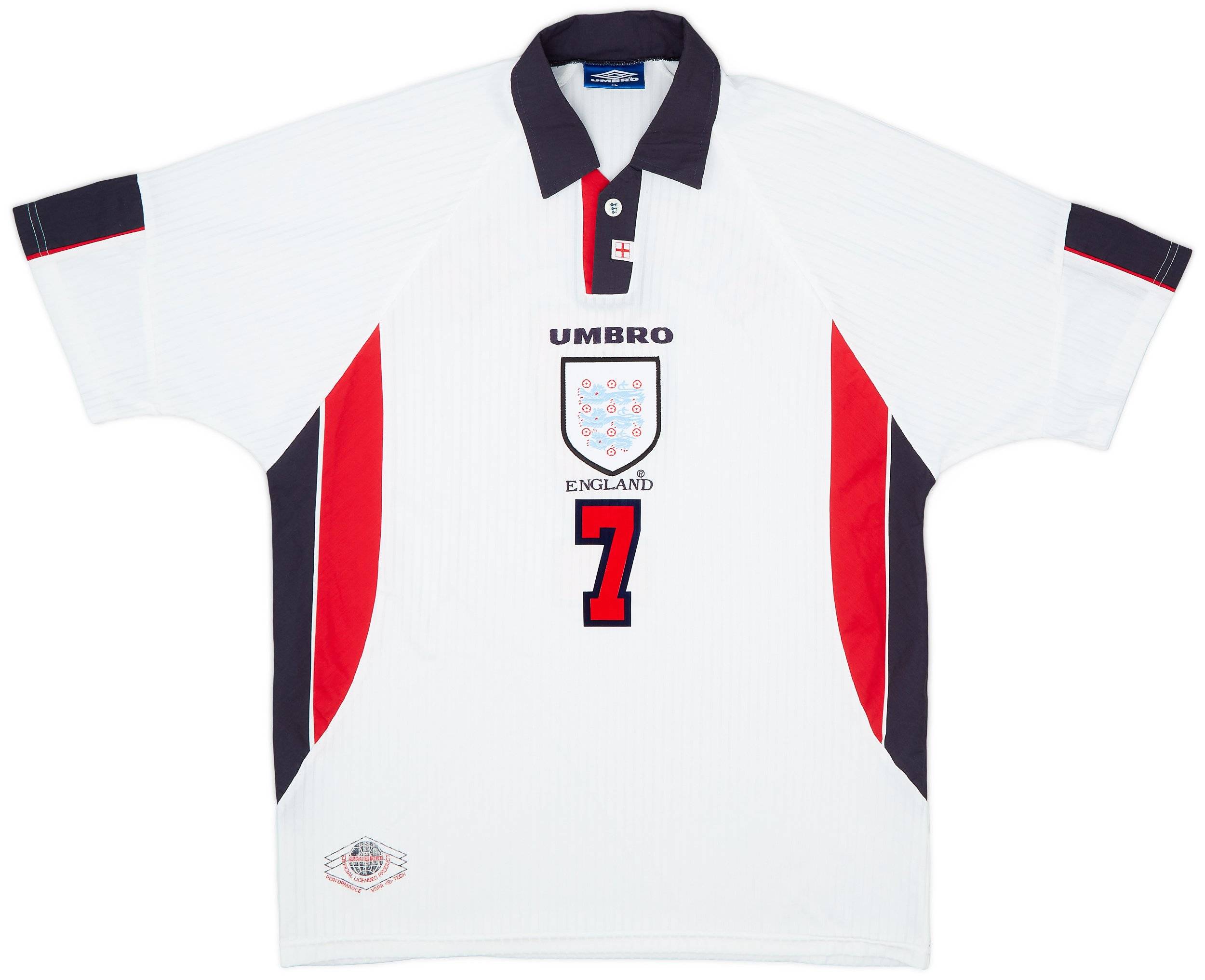 1997-99 England Home Shirt Beckham #7