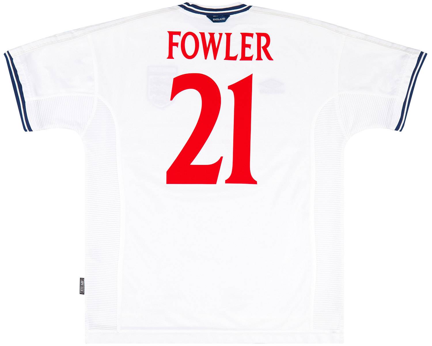 1999-01 England Home Shirt Fowler #21 - 8/10