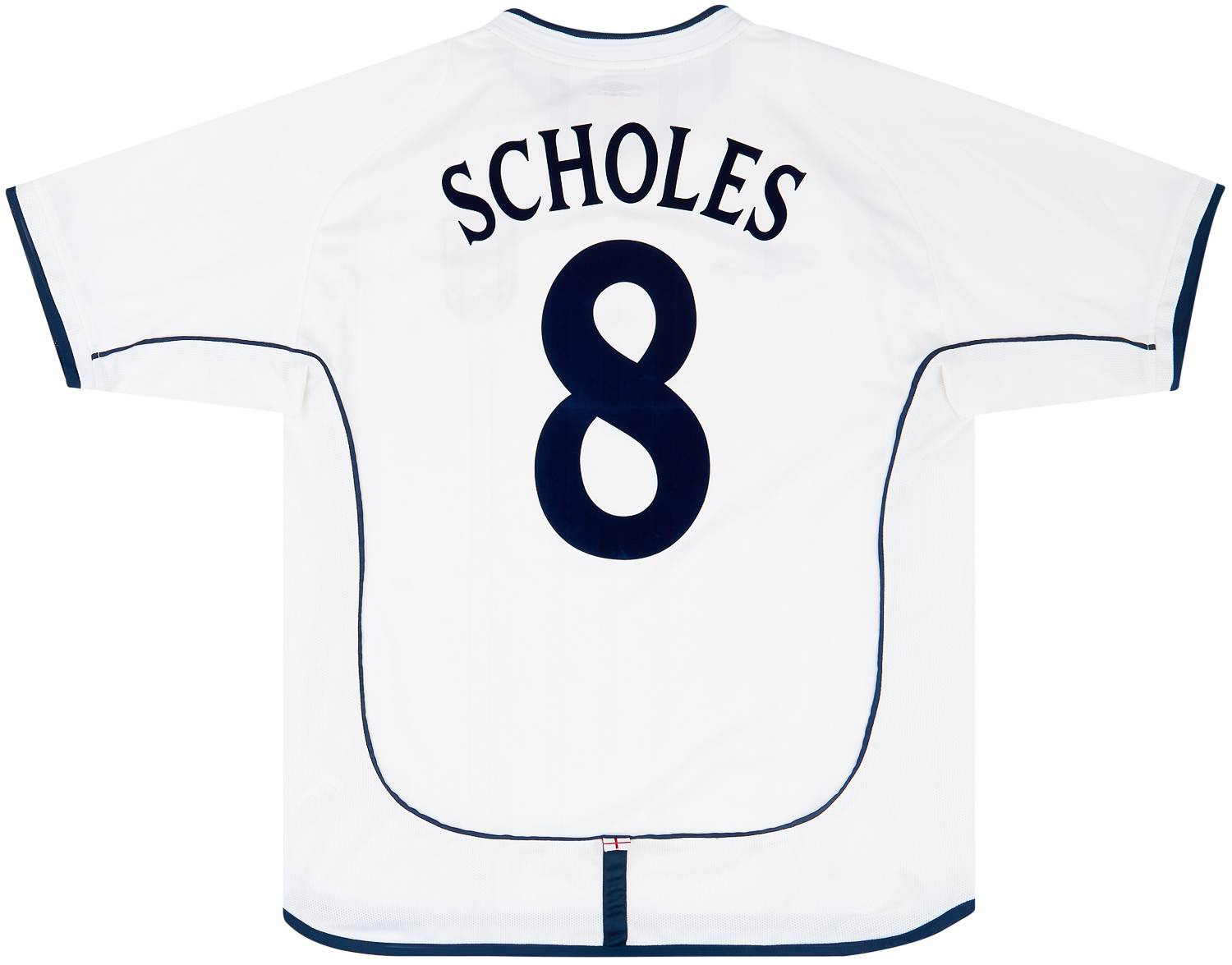 2001-03 England Home Shirt Scholes #8 - 7/10