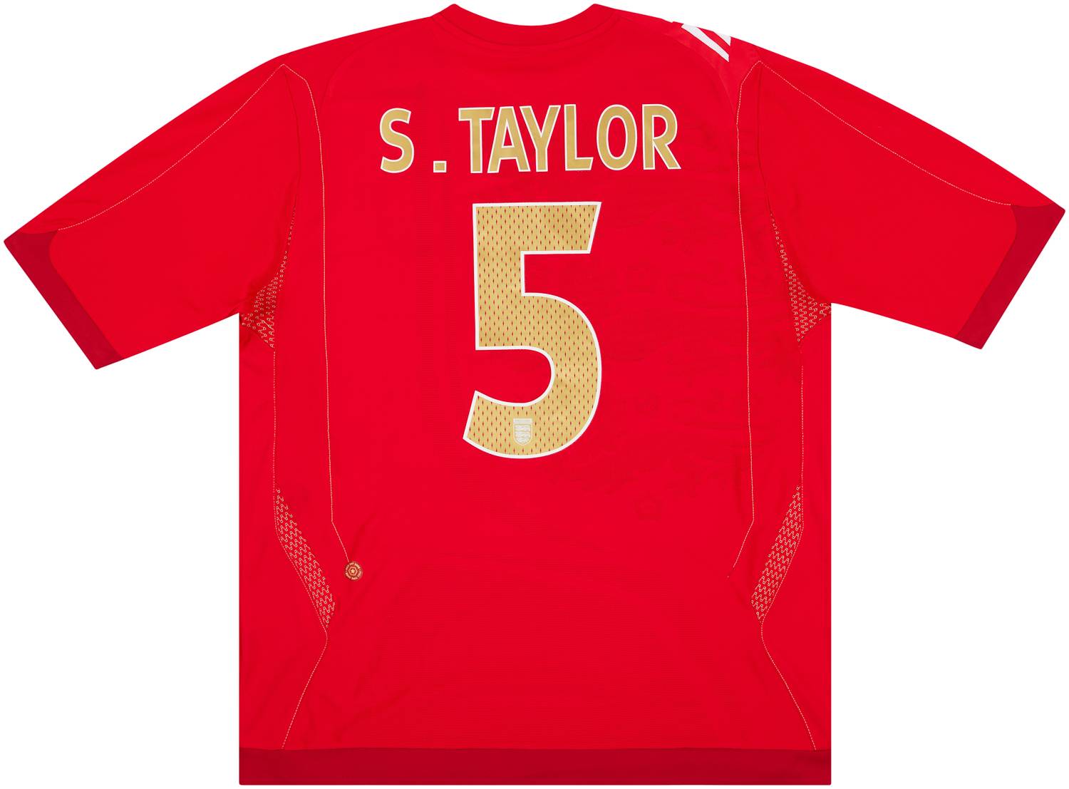 2007 England U21 Match Worn Signed Away Shirt S.Taylor #5 (v Bulgaria)