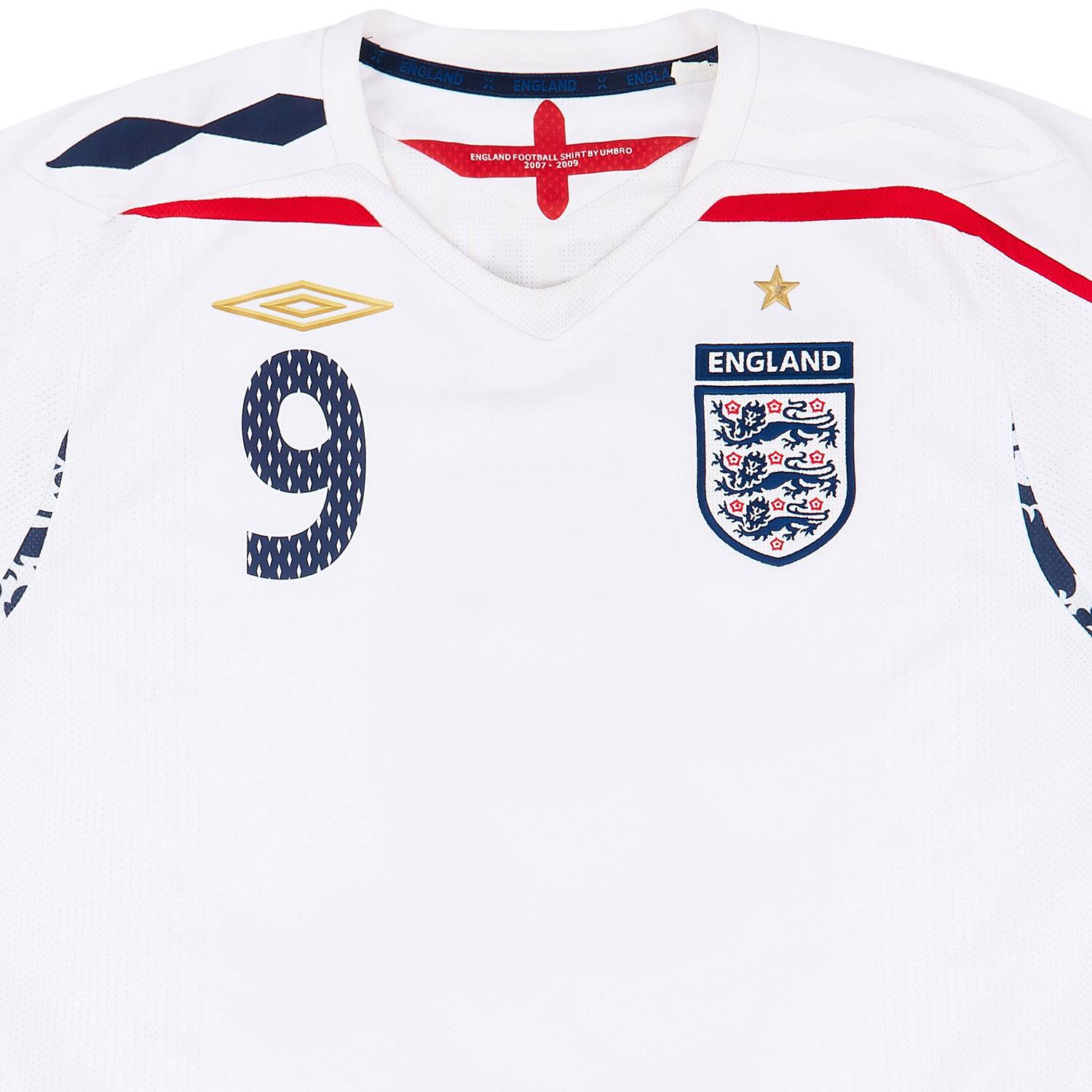 2007-09 England Home Shirt Rooney #9 - 9/10