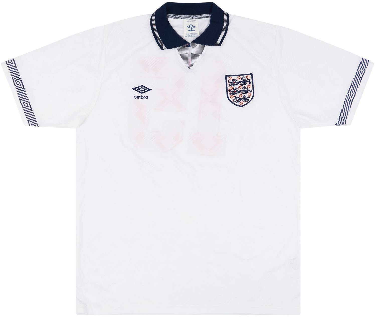 1991 England Match Issue Home Shirt #15 (Clough) v Germany