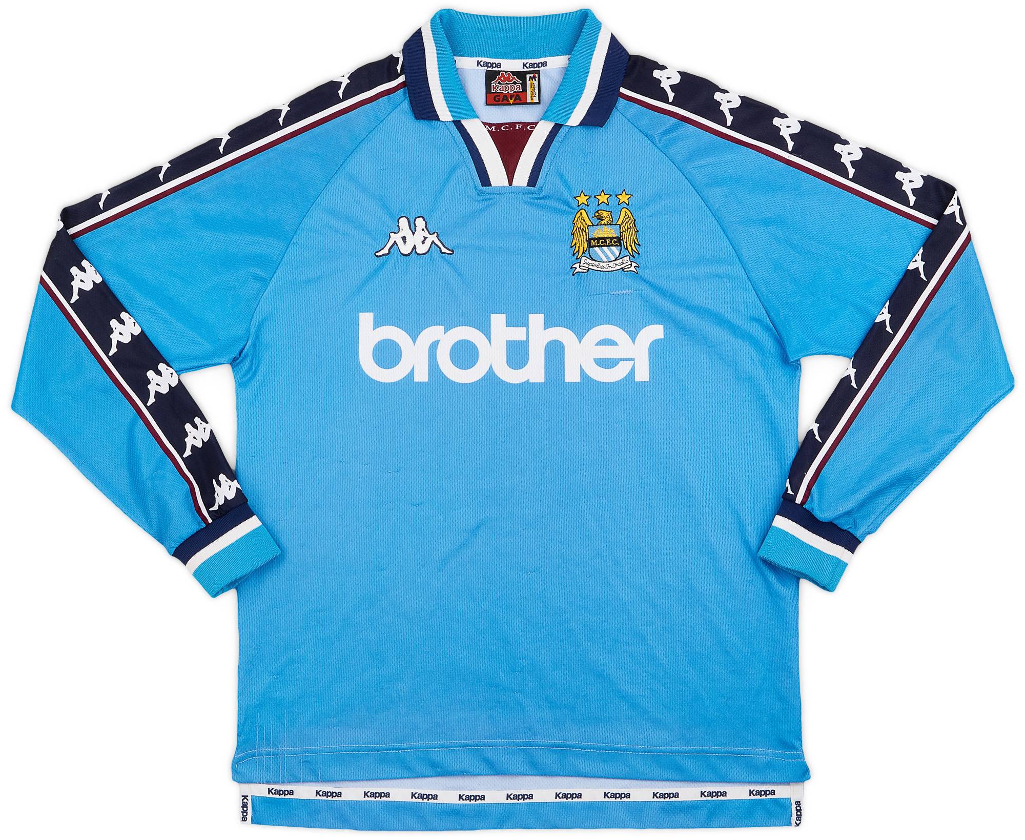 1997-99 Manchester City Home L/S Shirt - 8/10 - (M)