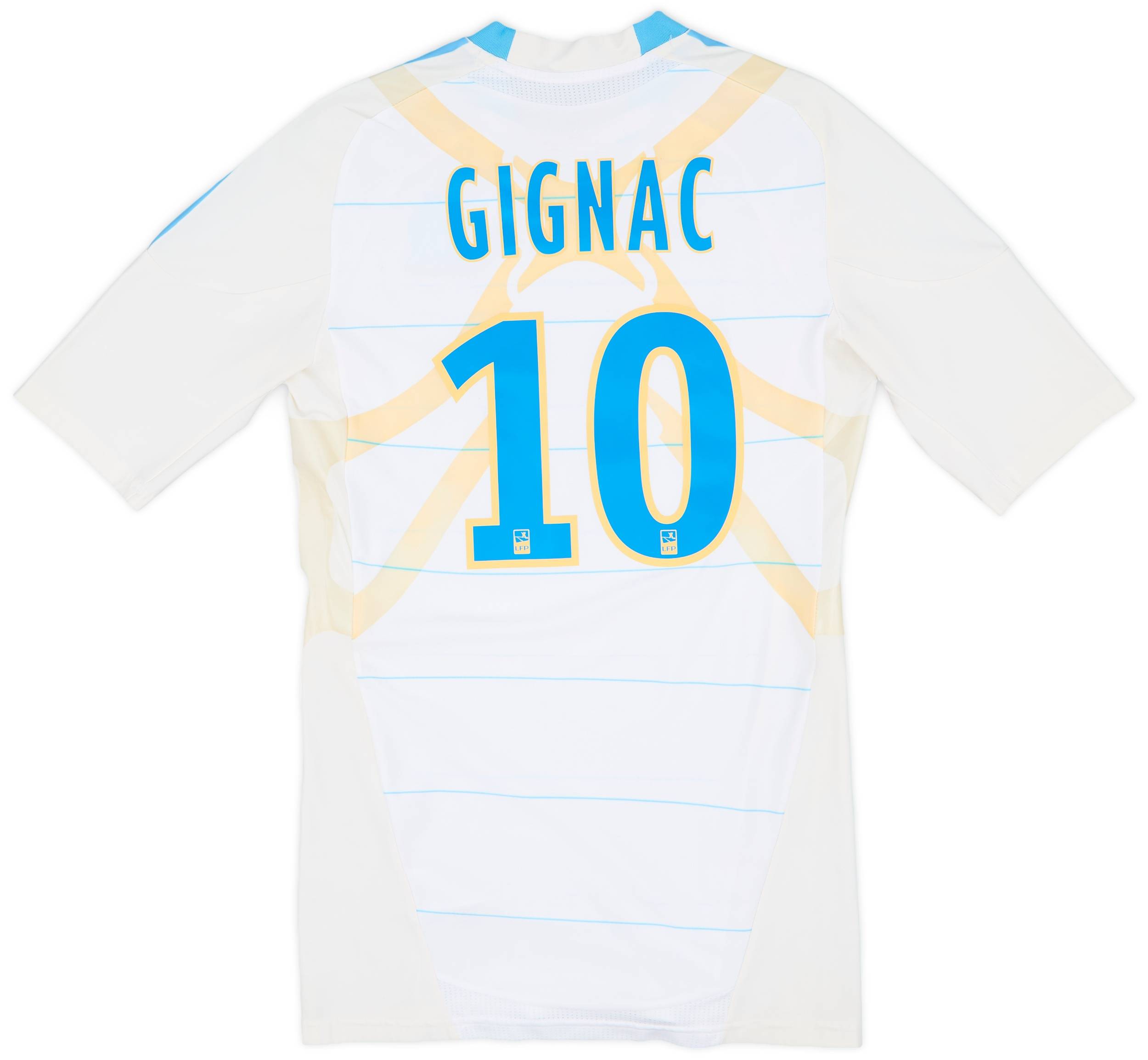 2010-11 Olympique Marseille Player Issue Home Shirt Gignac #10 - 8/10 - (L)