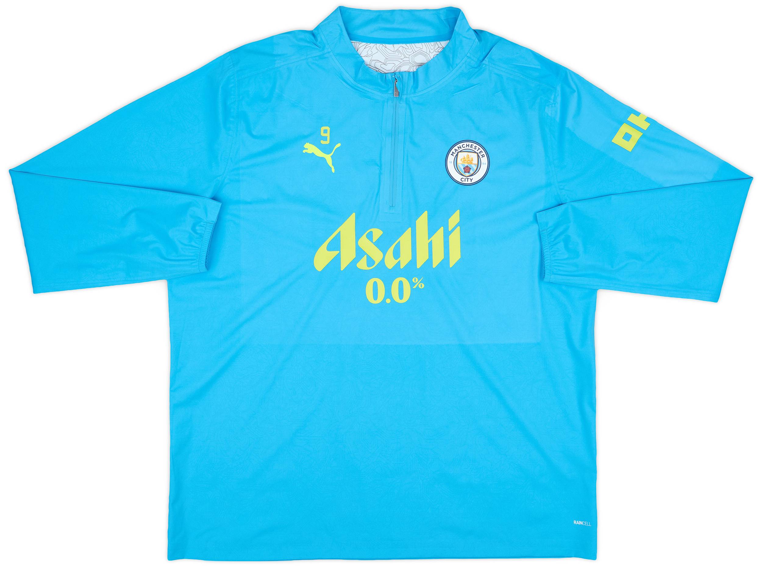 2024-25 Manchester City Player Issue 1/4 Zip Training Rain Top #9 (Haaland) - 9/10 - (XXL)