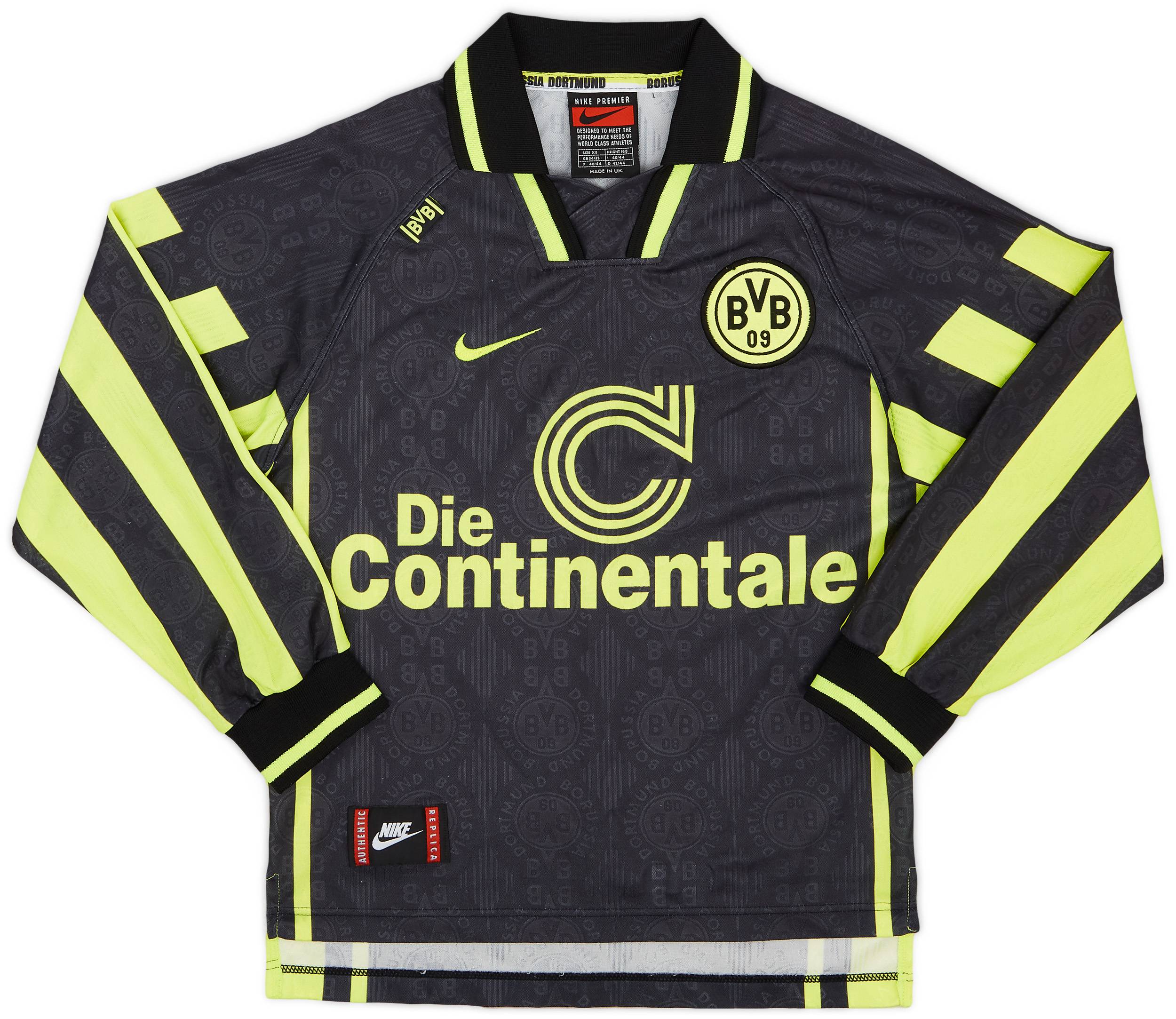 ドルトムント 96/97 アウェイ ユニフォーム 長袖 Dortmund BVB 1996-97 Borussia Dortmund Away L/S Shirt - 8/10 - (XS)