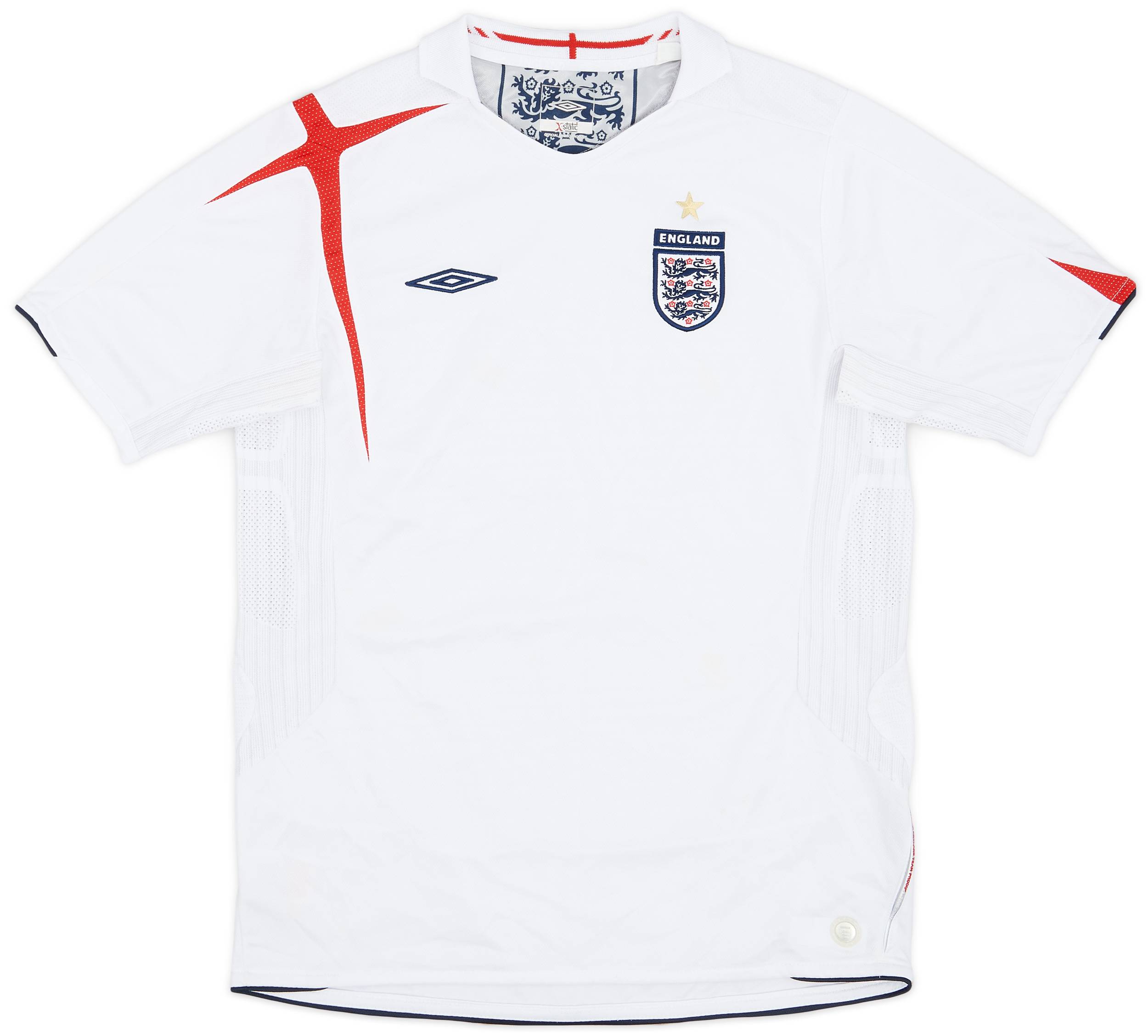 2005-07 England Home Shirt - 7/10 - (XL.Boys)