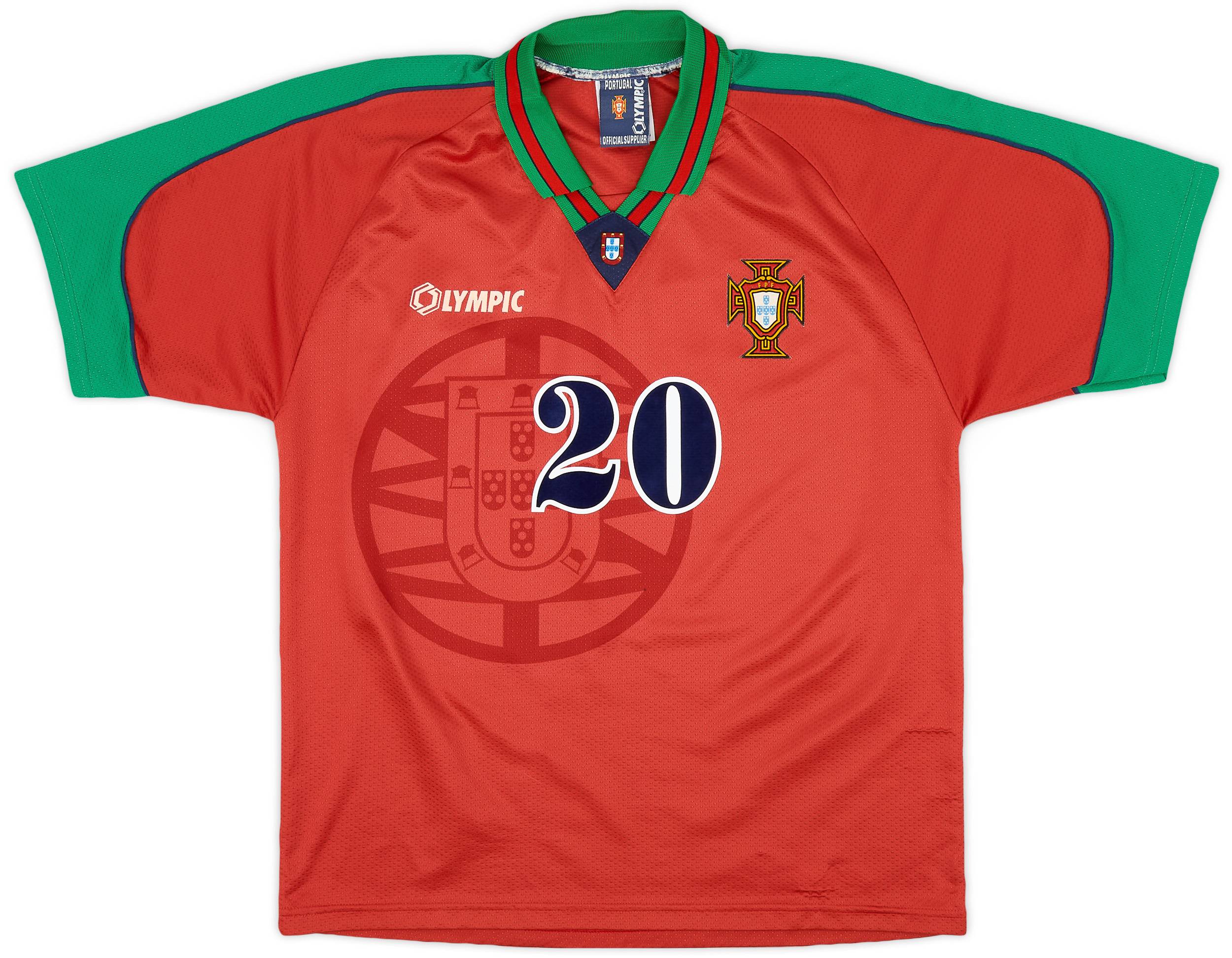 OLYMPIC ポルトガル代表 サッカーシャツ 1996/1997 1996-97 Portugal Home Shirt Luis Figo #20 - 5/10 - (M)