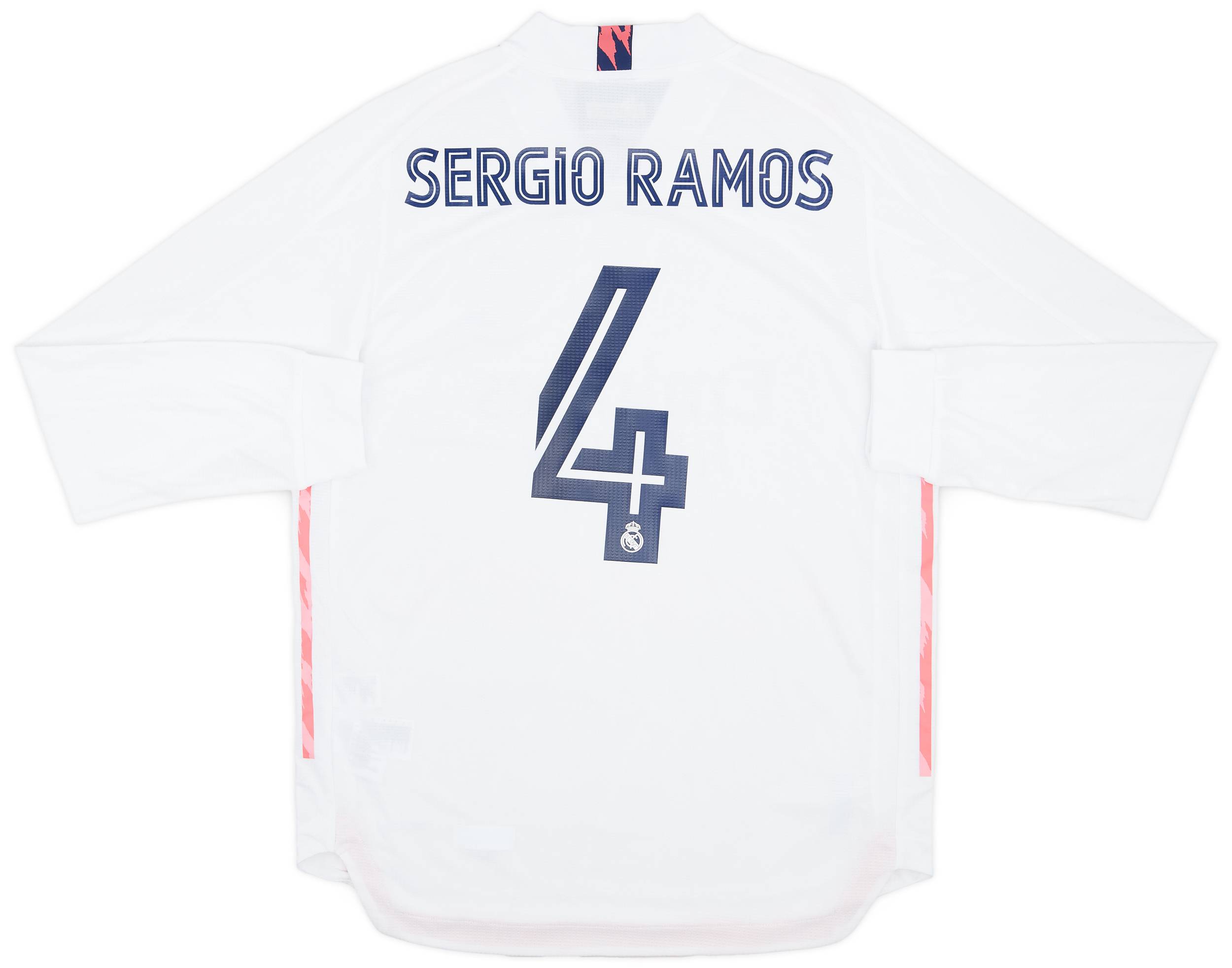 2020 21 Real Madrid Authentic Home L S Shirt Sergio Ramos 4 L