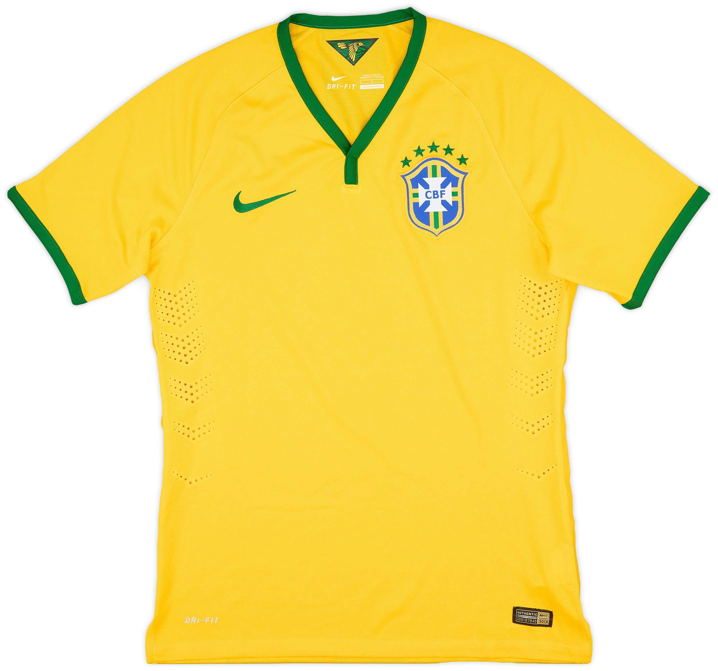 2014-15 Brazil Authentic Home Shirt - 9/10 - (M)