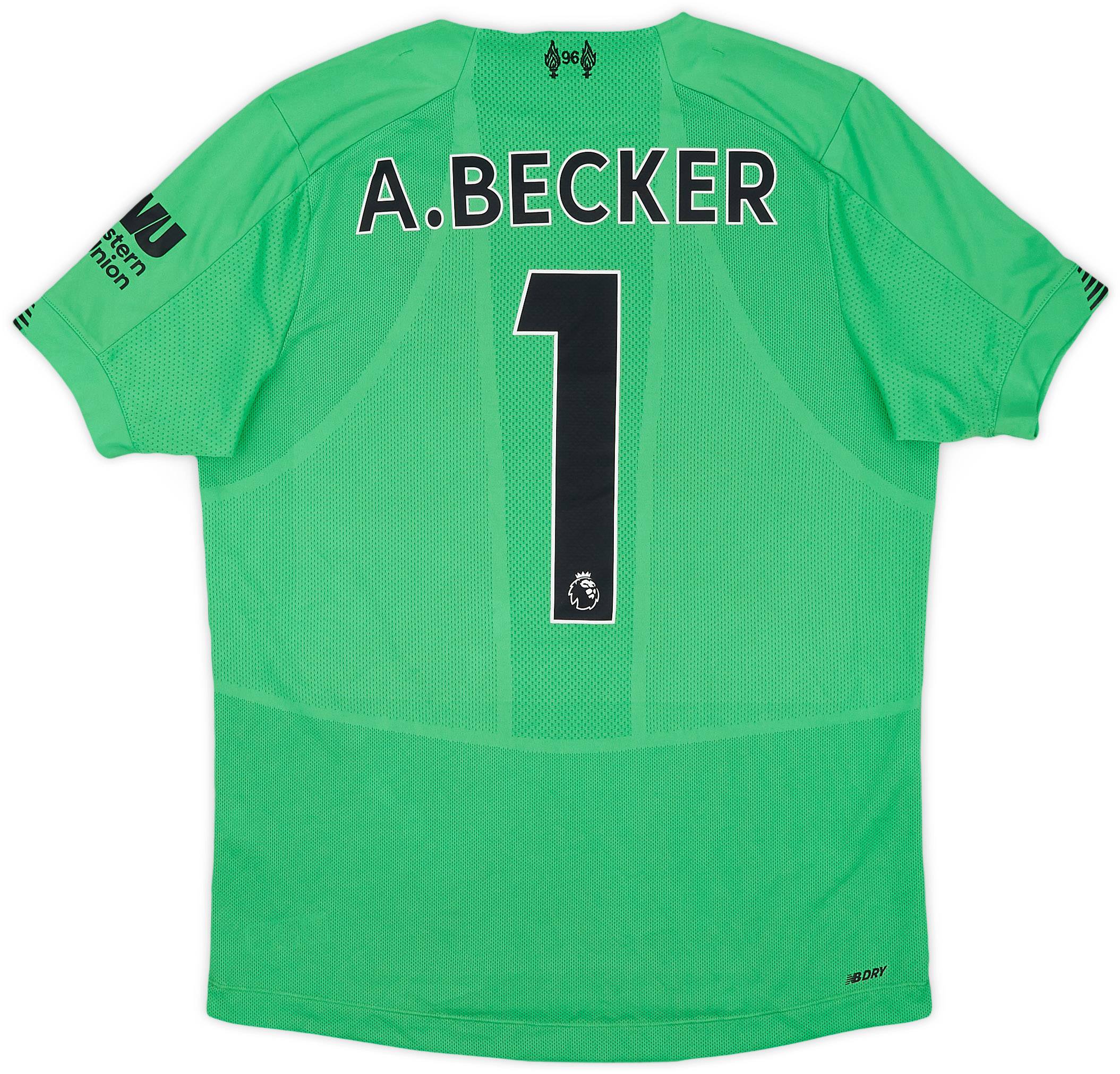2019-20 Liverpool GK S/S Shirt A.Becker #1 - 9/10 - (XL.Boys)