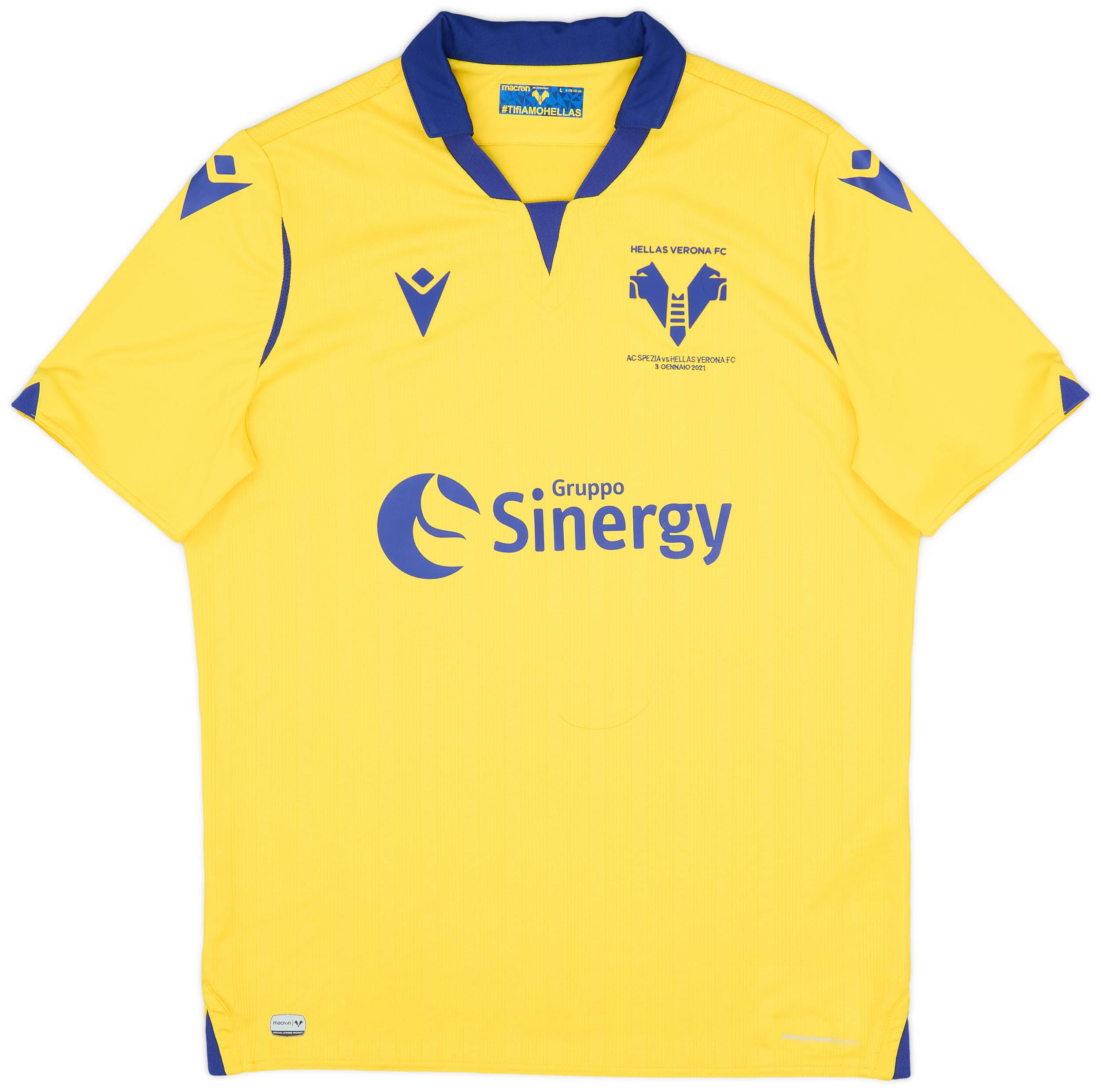 2021-22 Hellas Verona 'vs AC Spezia' Away Shirt - 9/10 - (L)
