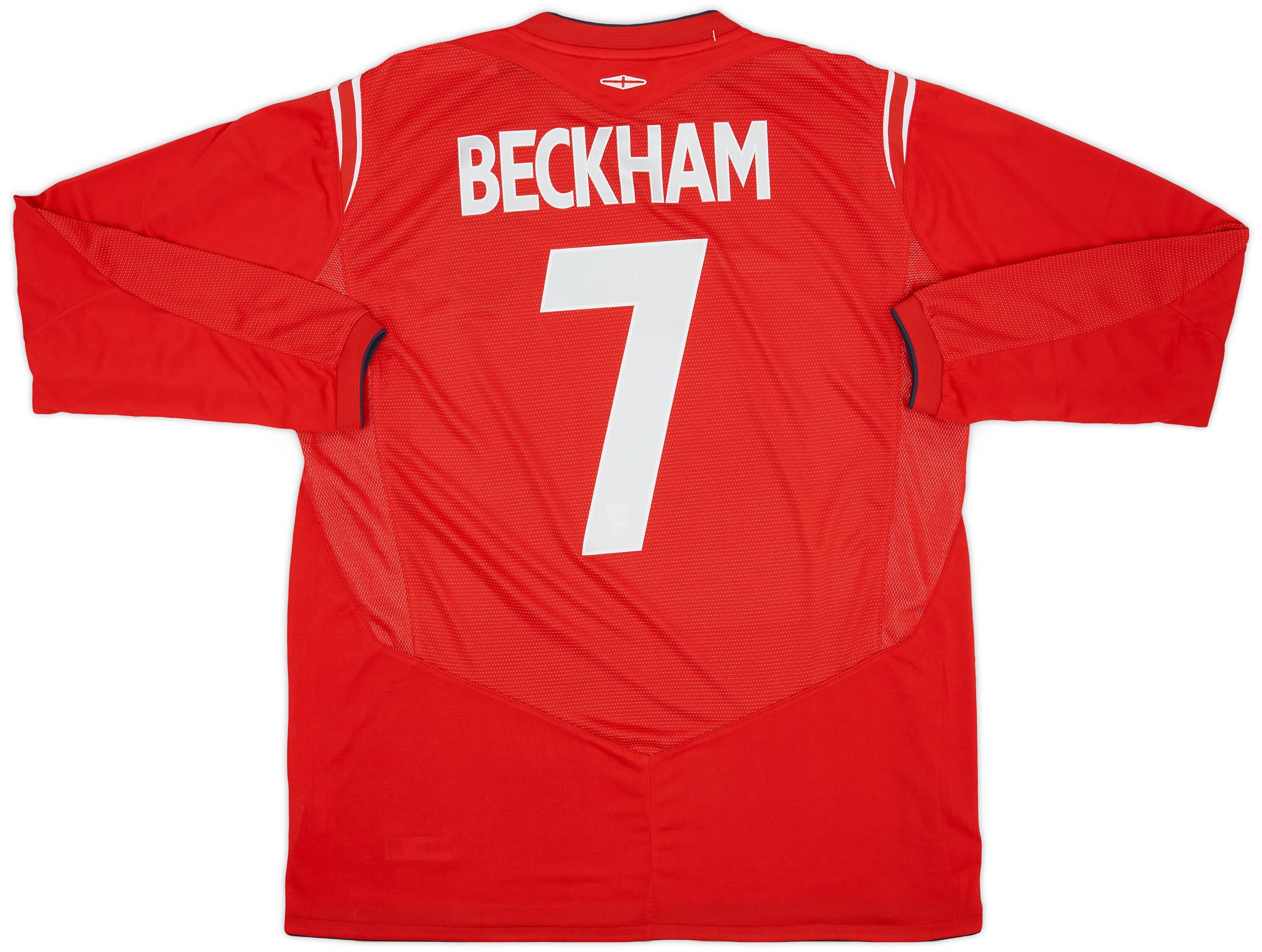 2004-06 England Away L/S Shirt Beckham #7 (XL)