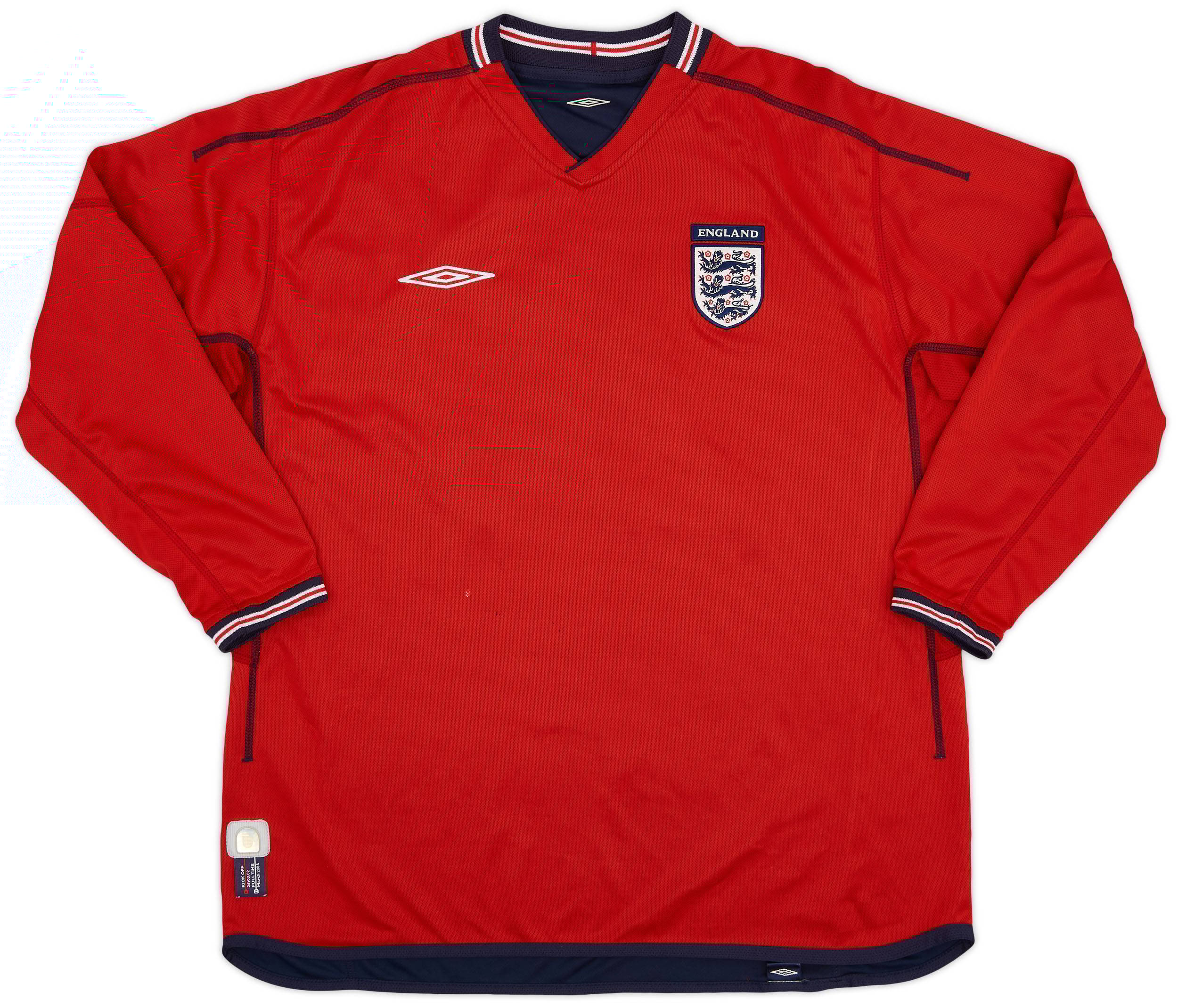 2002-04 England Away L/S Shirt #20 - 7/10 - (XXL)