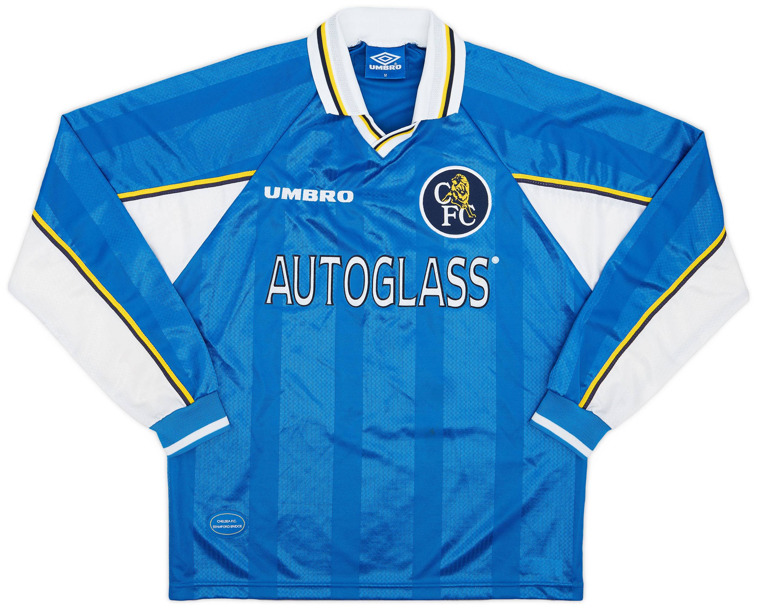 1997-99 Chelsea Home L/S Shirt Zola #25 - 9/10 - (M)