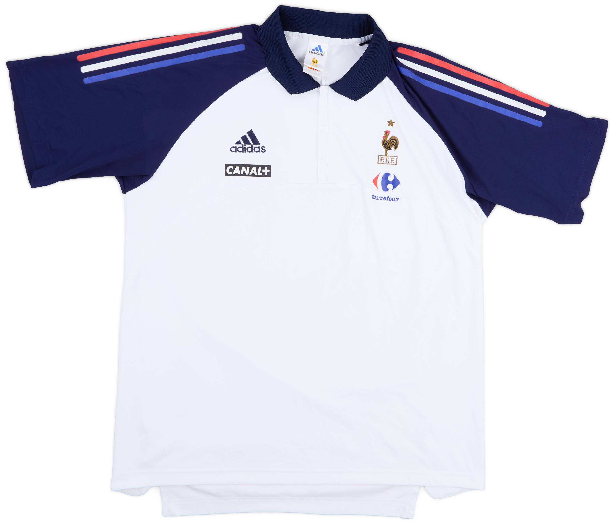 2002-04 France Player Issue adidas 1/4 Zip Polo Shirt - 6/10 - (L/XL)