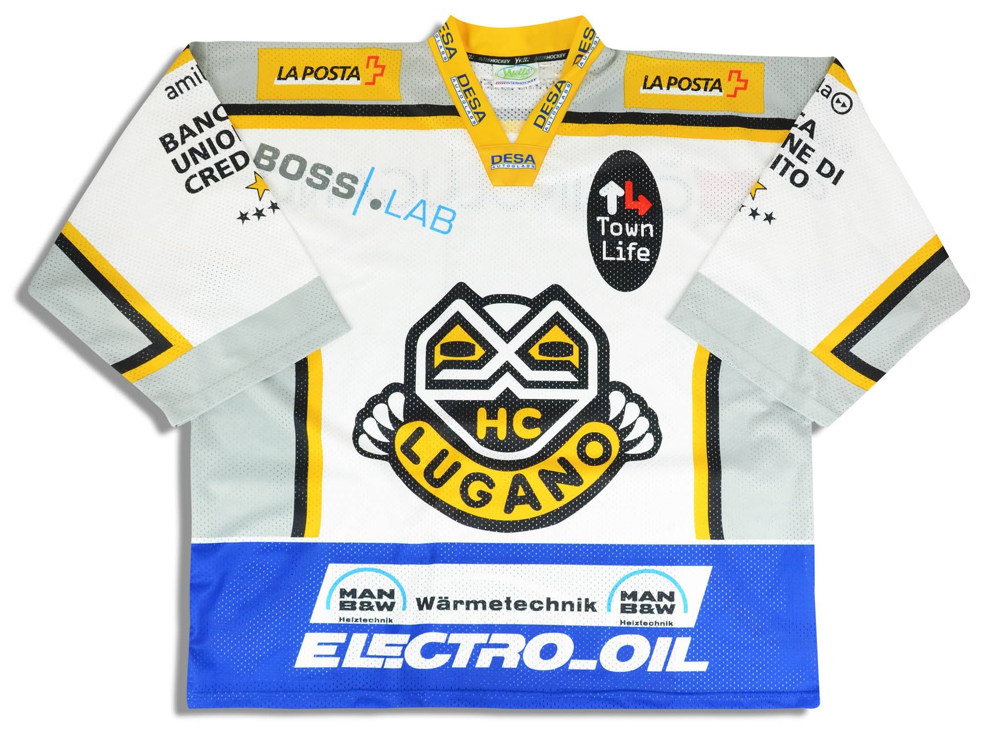 2003-04 HC Lugano Kappa Yvette Signed Jersey (Home) XXL