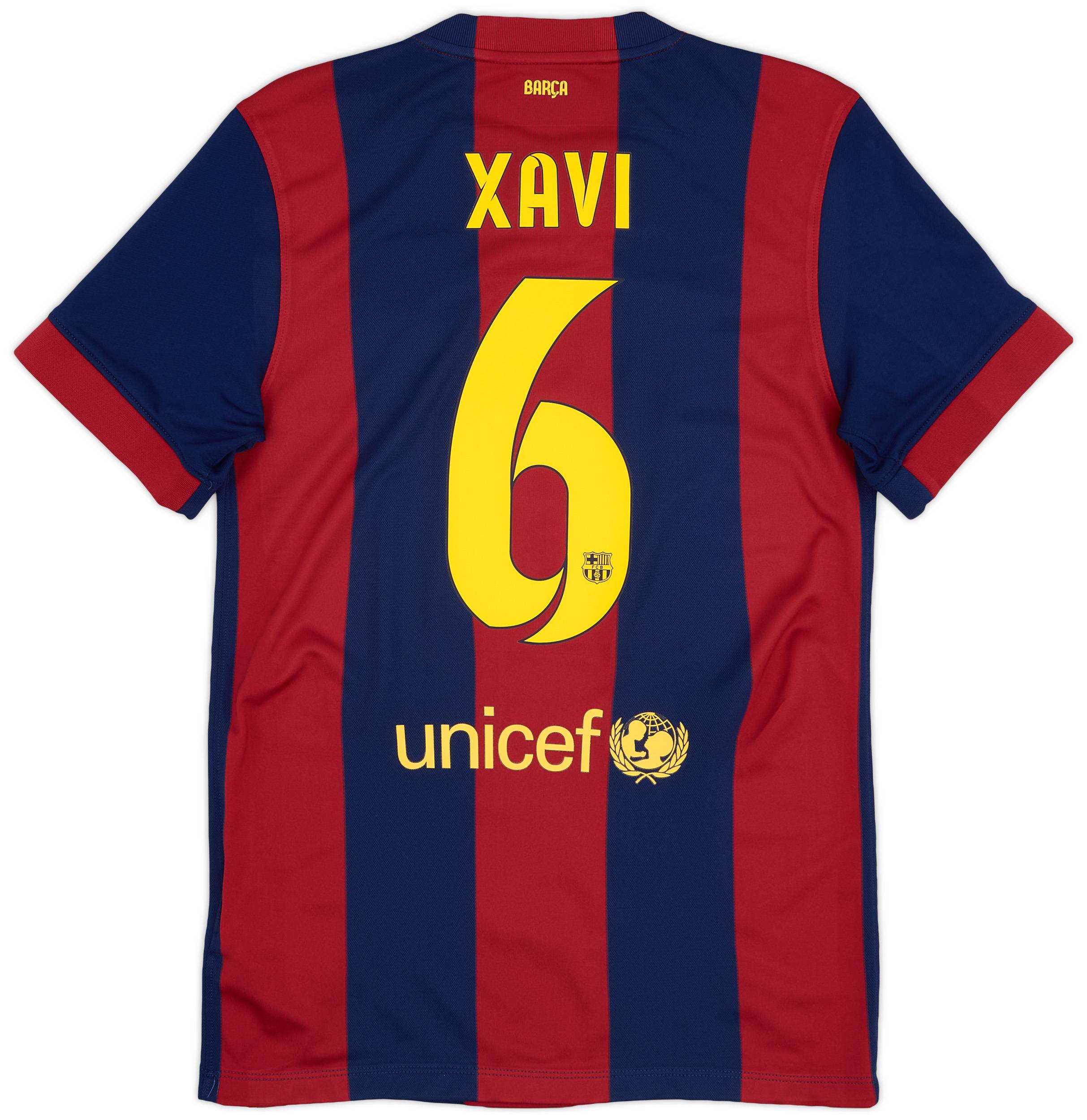 2014-15 Barcelona Home Shirt Xavi #6 - 7/10 - (S)