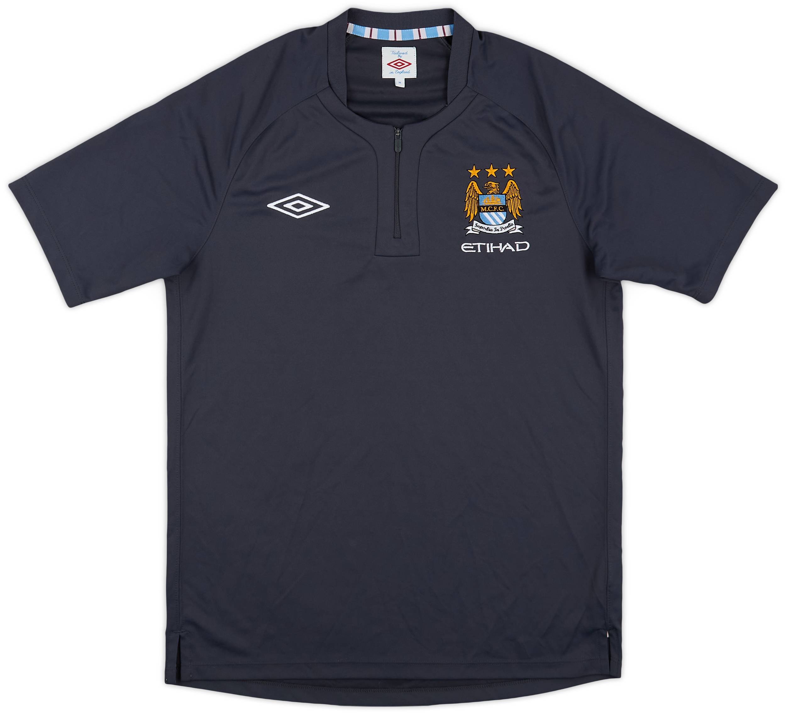 2010-11 Manchester City Umbro 1/4 Zip Polo Shirt - 9/10 - (M)