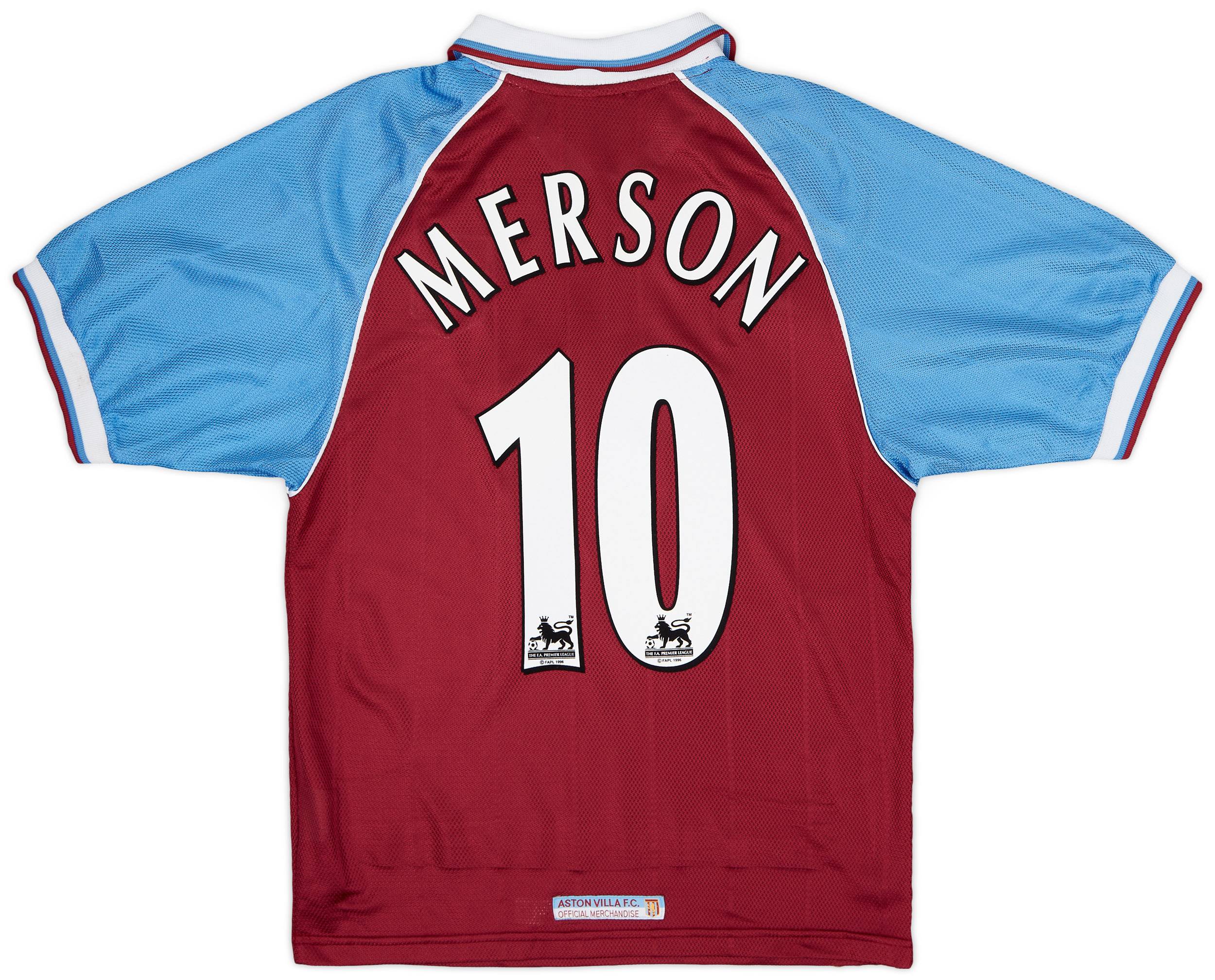 1998-99 Aston Villa Home Shirt Merson #10 - 9/10 - (S)