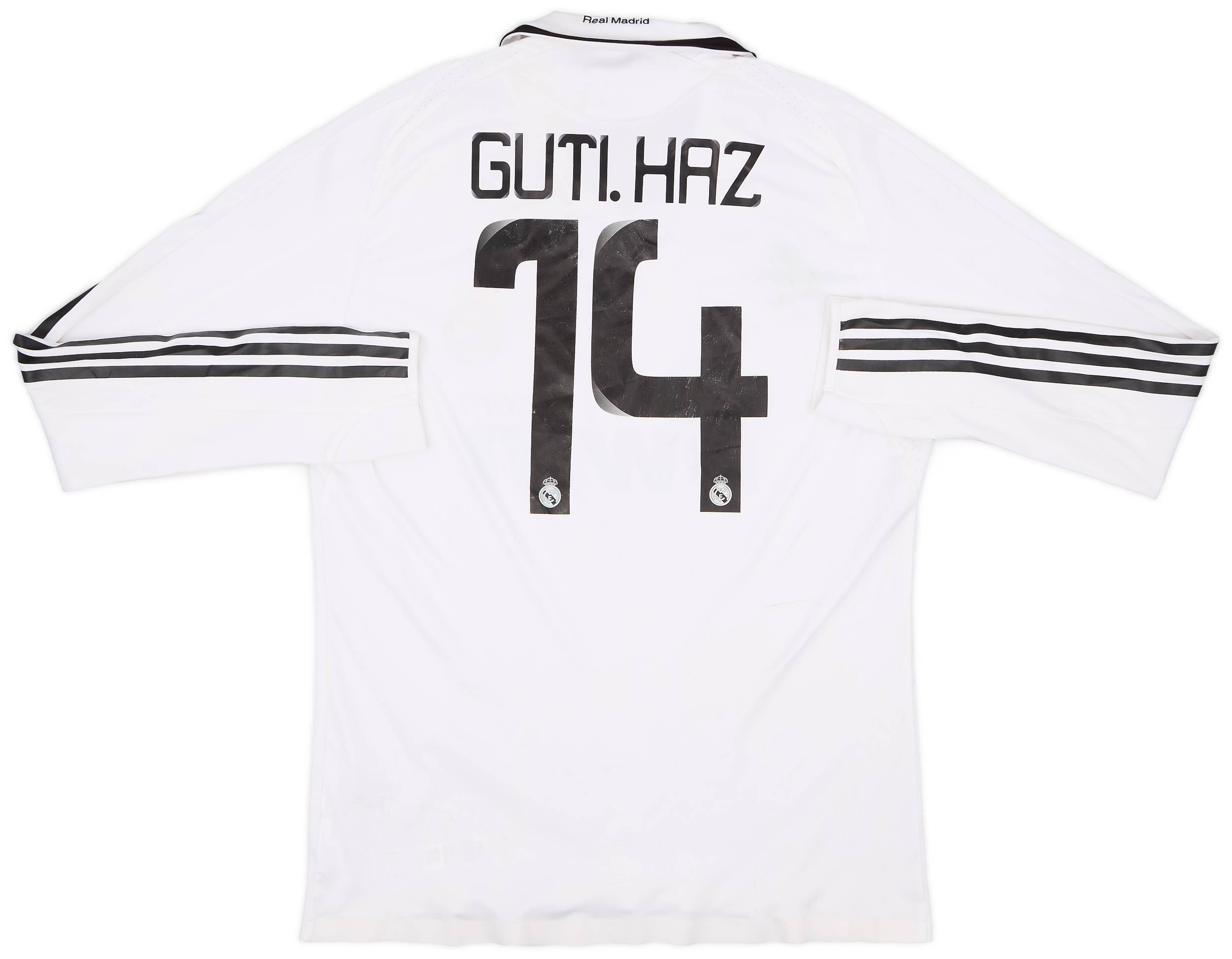 2008-09 Real Madrid Player Issue Home L/S Shirt Guti.Haz #14