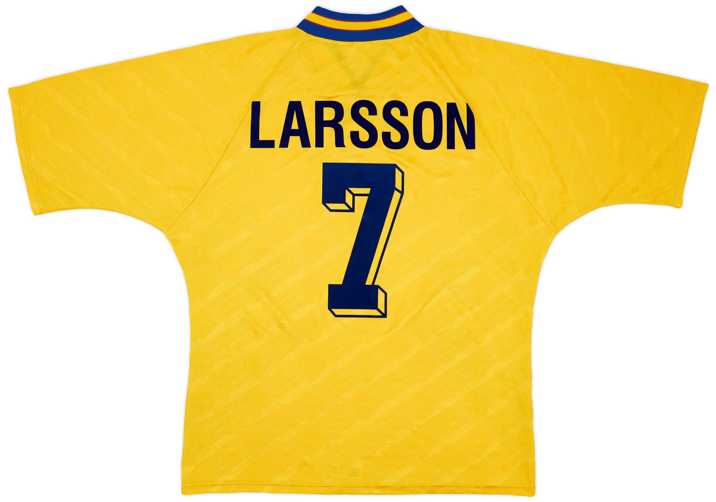 Sweden 1994 Home Shirt #7 Larsson - Online Store From