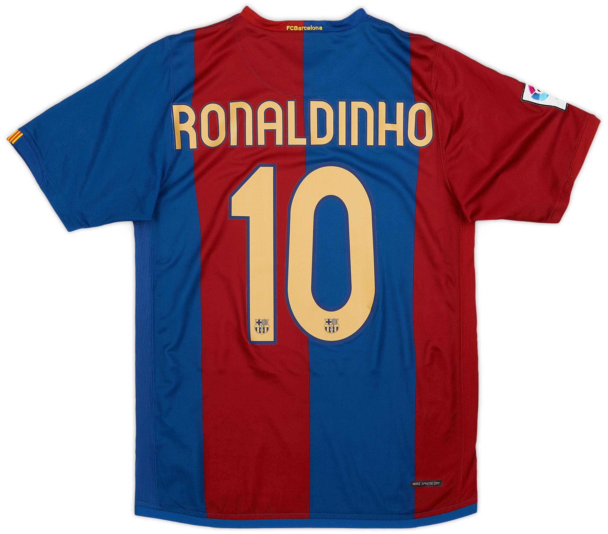 2006 07 Barcelona Home Shirt Ronaldinho 10 9 10 S