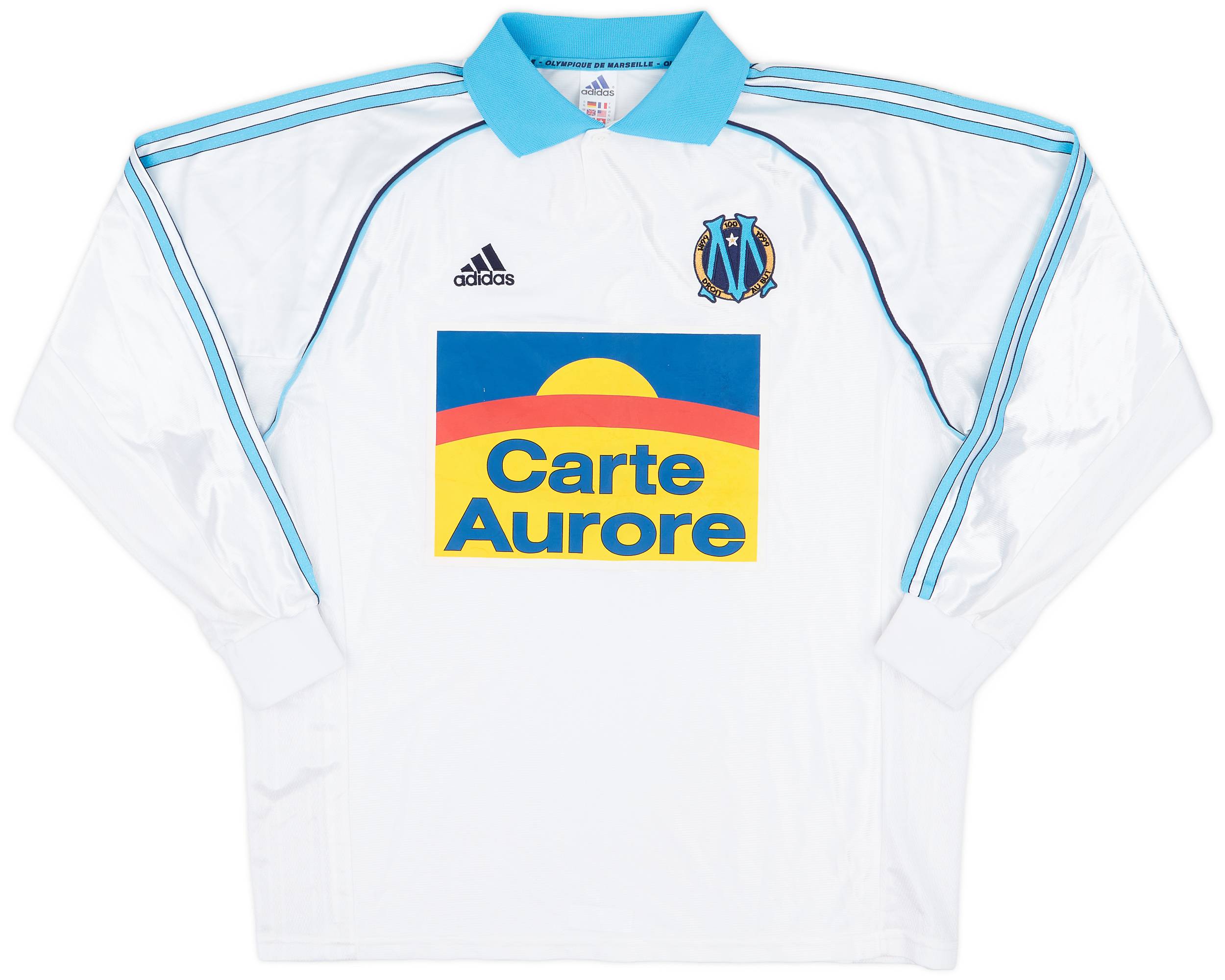 1998-99 Olympique Marseille Player Issue Home L/S Shirt - 7/10 - (XL)
