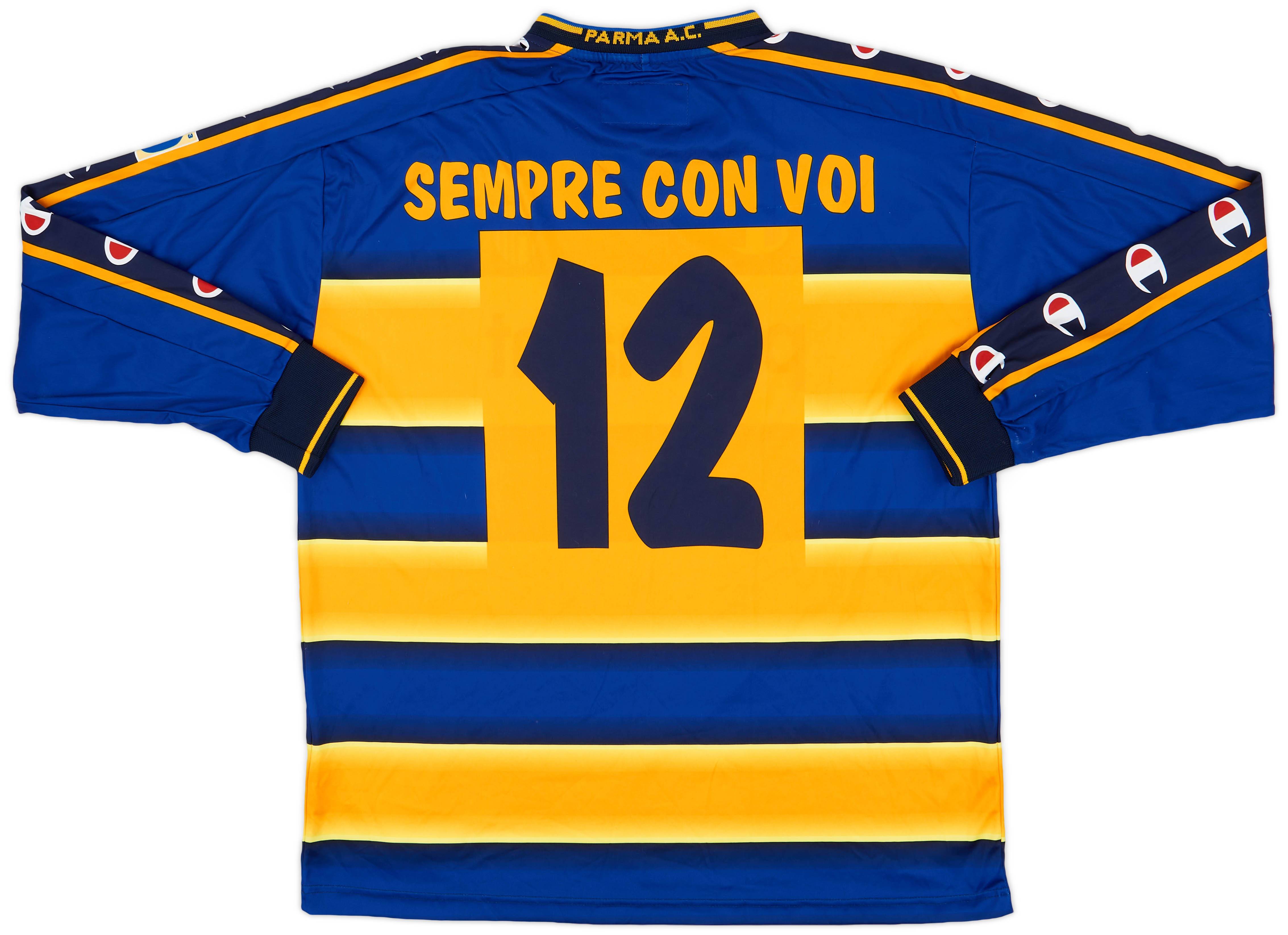 2002-03 Parma Basic Home L/S Shirt Sempre Con Voi #12 - 8/10 - (XL)