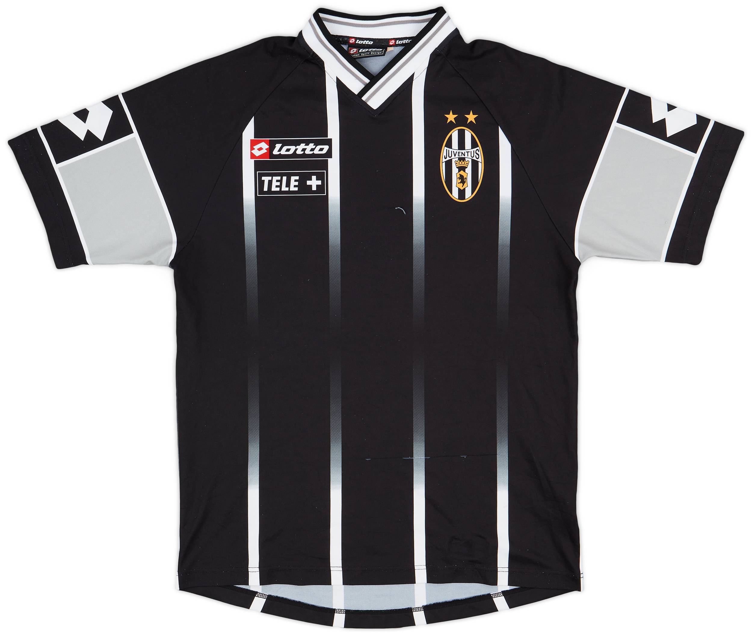 Juventus F.C. Lotto シャツ 黒 グレー 2000-01 Juventus Lotto Training Shirt - 7/10 - (M)