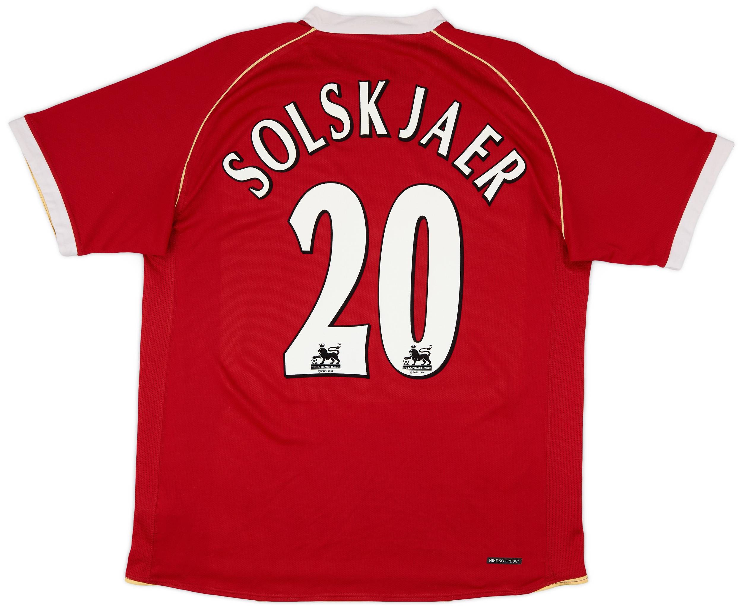 2006-07 Manchester United Home Shirt Solskjaer #20 - 7/10 - (L)
