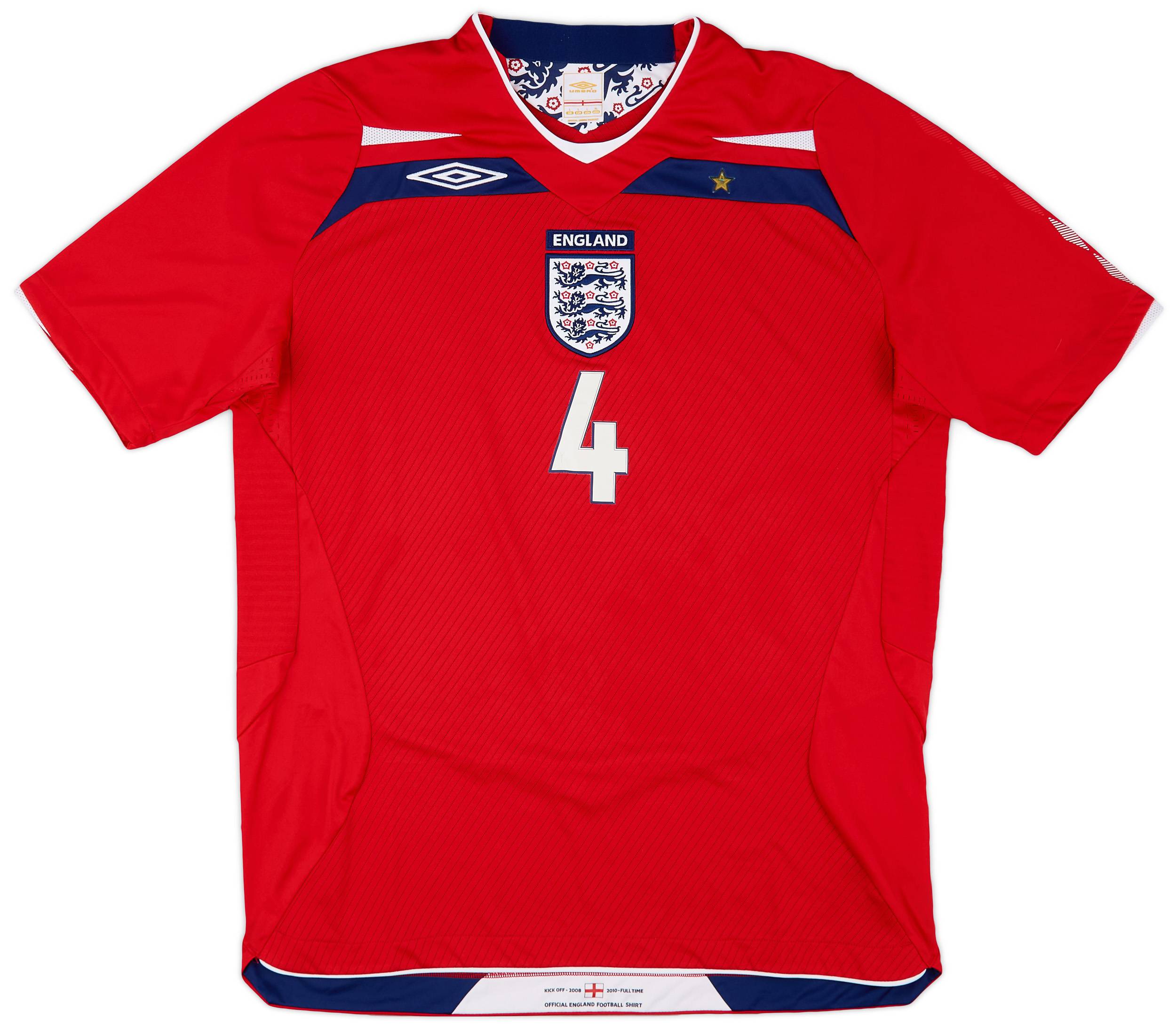 GERRARD アウェイユニホーム 2008-10 England Away Shirt Gerrard #4 - 8/10 - (L)