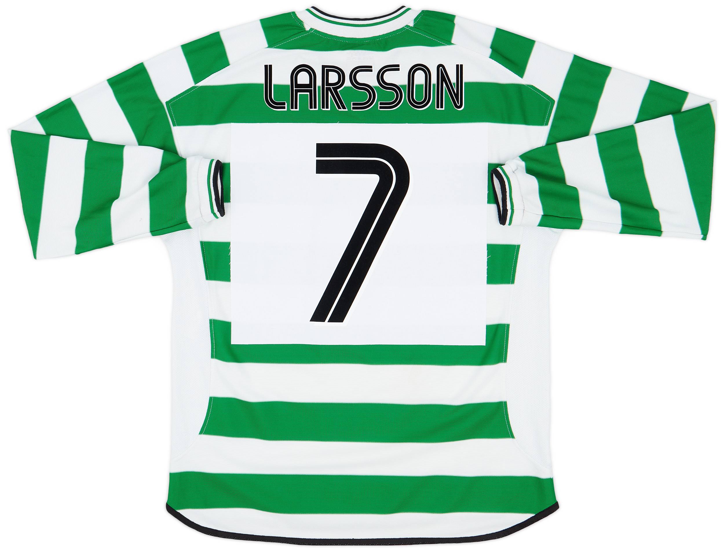 2001-03 Celtic Home L/S Shirt Larsson #7 - 8/10 - (L)