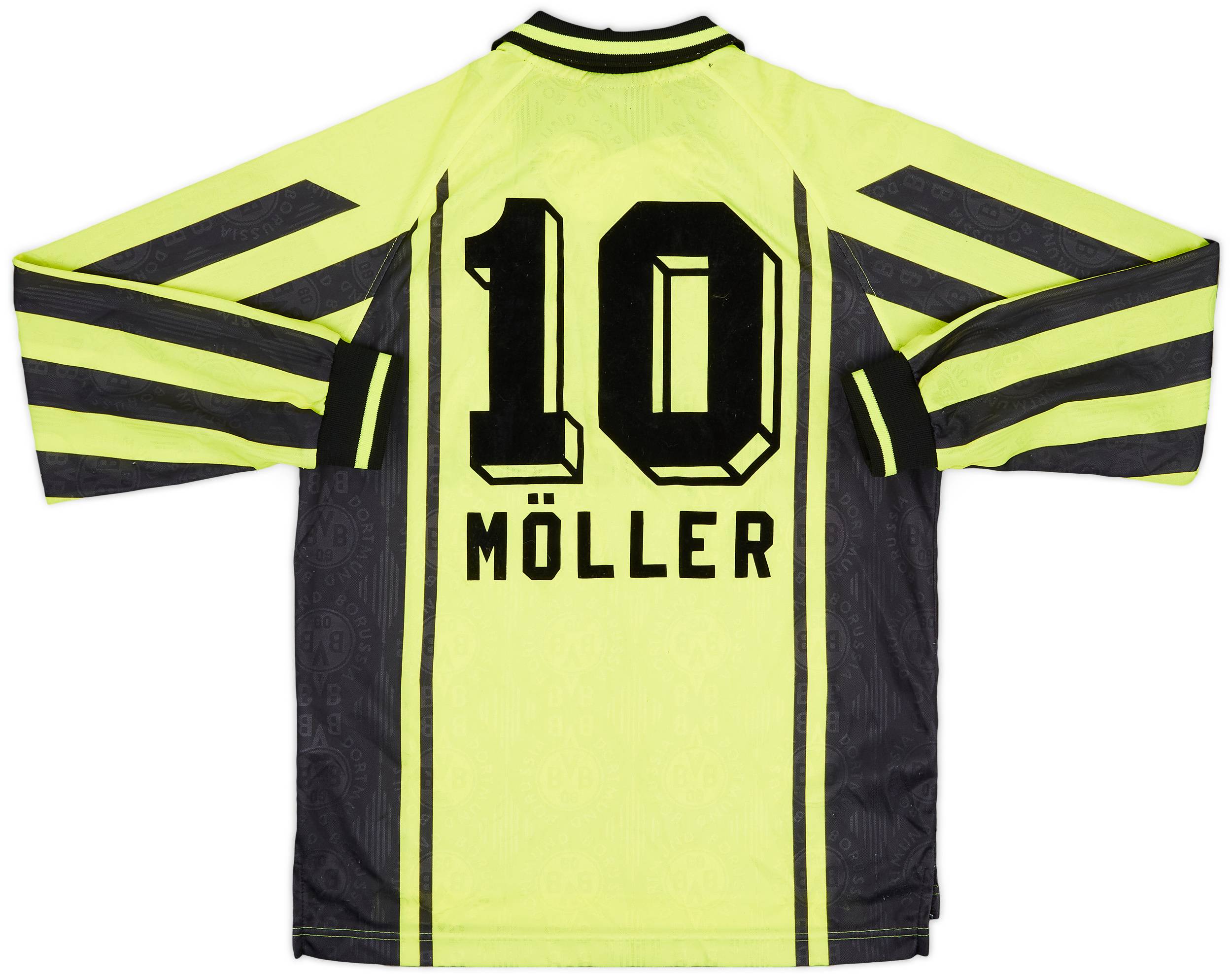 1996-97 Borussia Dortmund Home L/S Shirt Moller #10 - 8/10 - (XL.Boys)