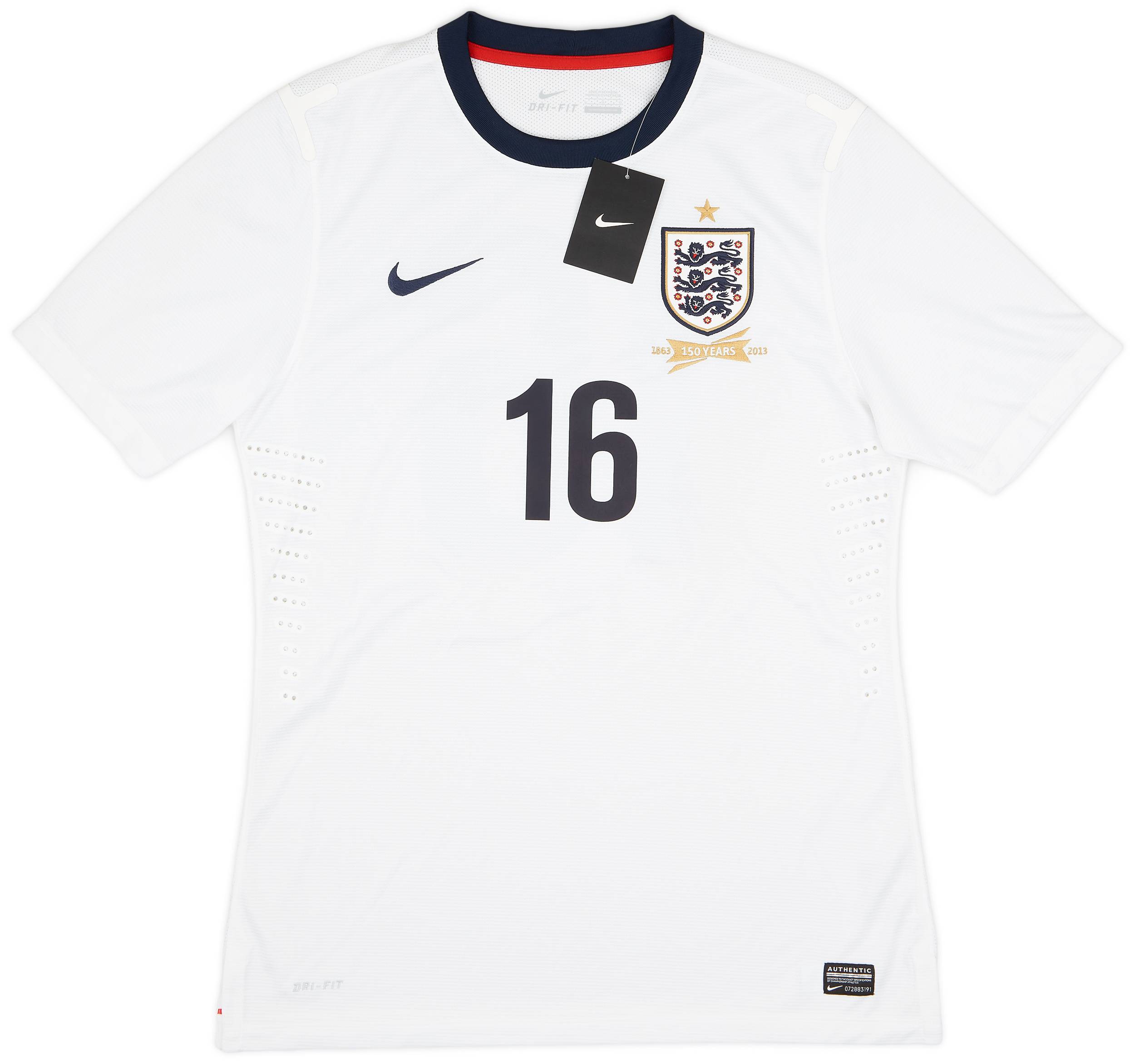2013 England 150th Anniversary Player Issue Home Shirt #16 (L)