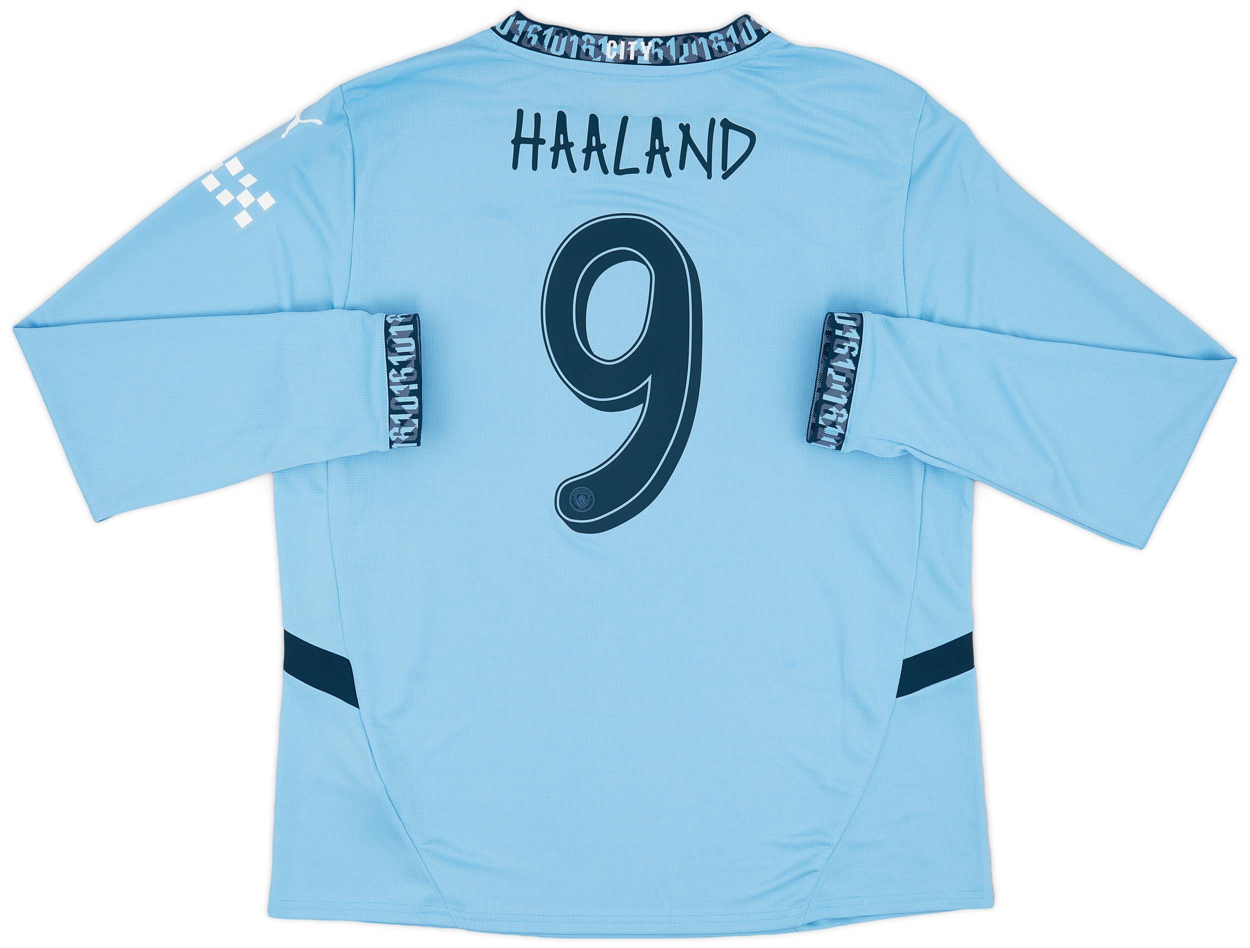 2024-25 Manchester City Home L/S Shirt Haaland #9 - 9/10 - (XL)