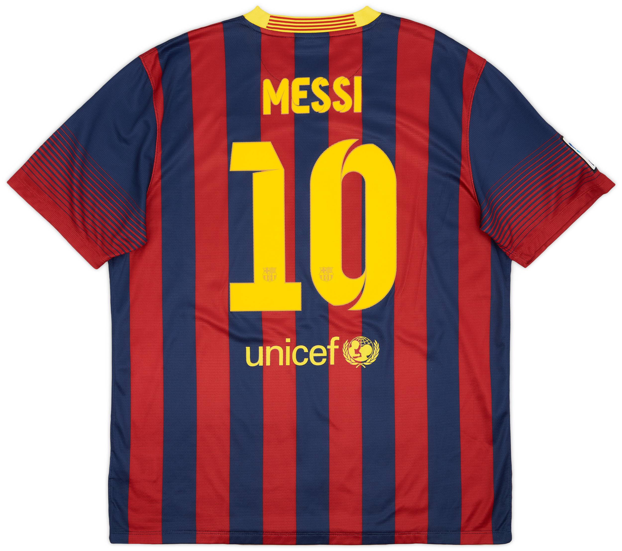 2013-14 Barcelona Home Shirt Messi #10 - 9/10 - (XL)