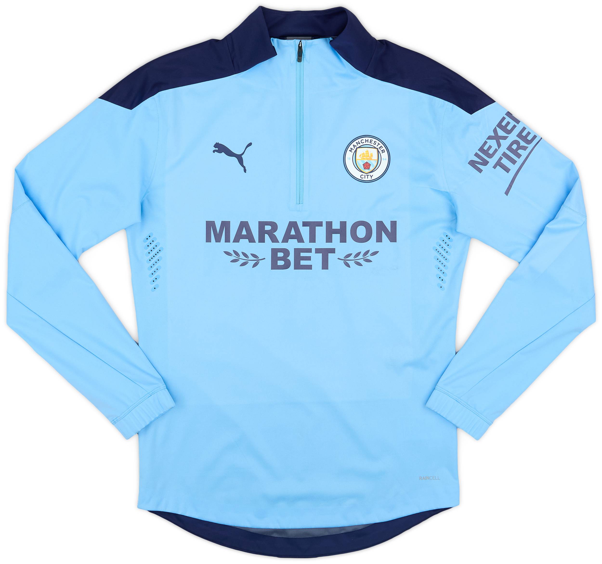 2020-21 Manchester City Player Issue 1/4 Zip Rain Top - 7/10 - (S)