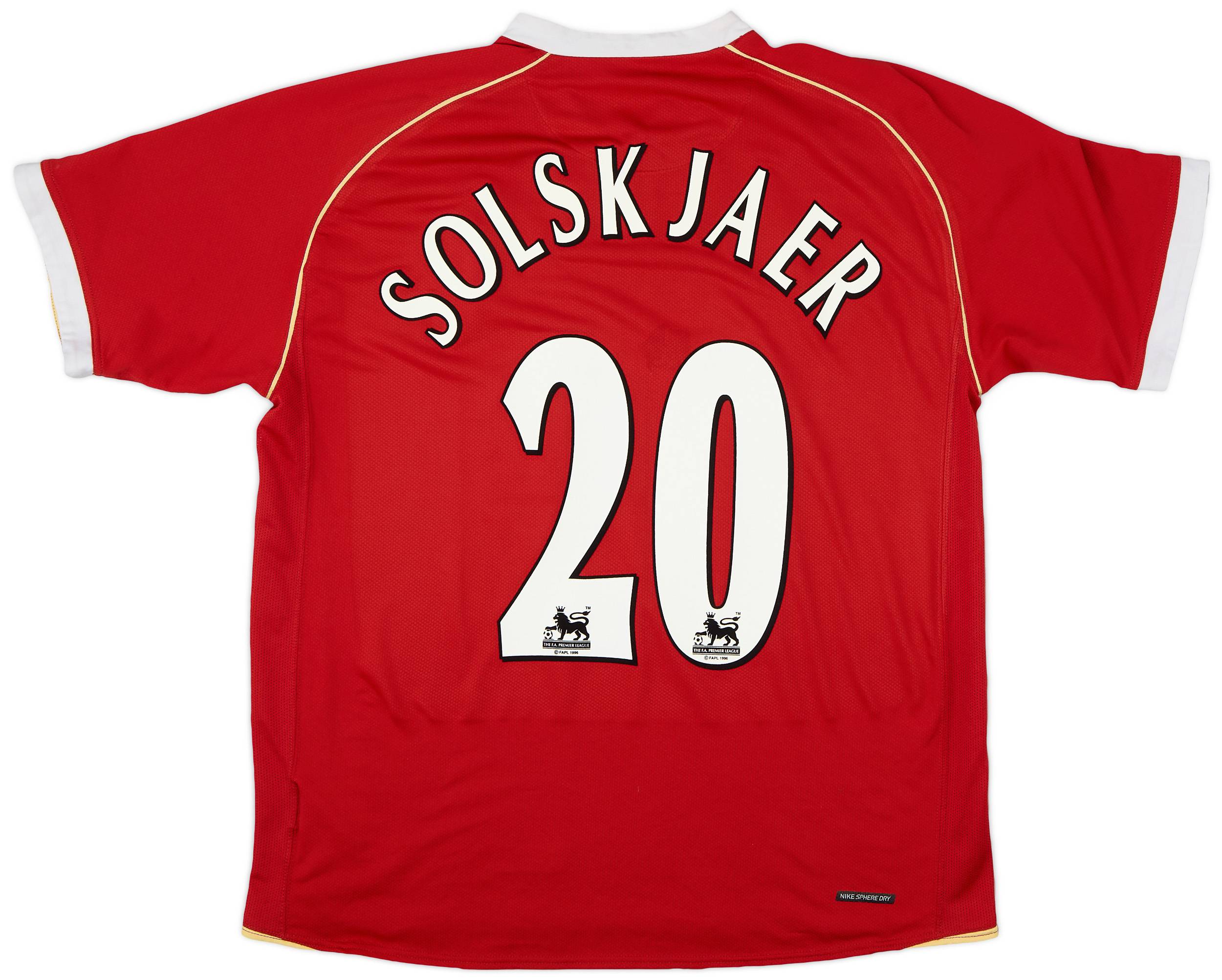 2006-07 Manchester United Home Shirt Solskjaer #20 - 6/10 - (M)