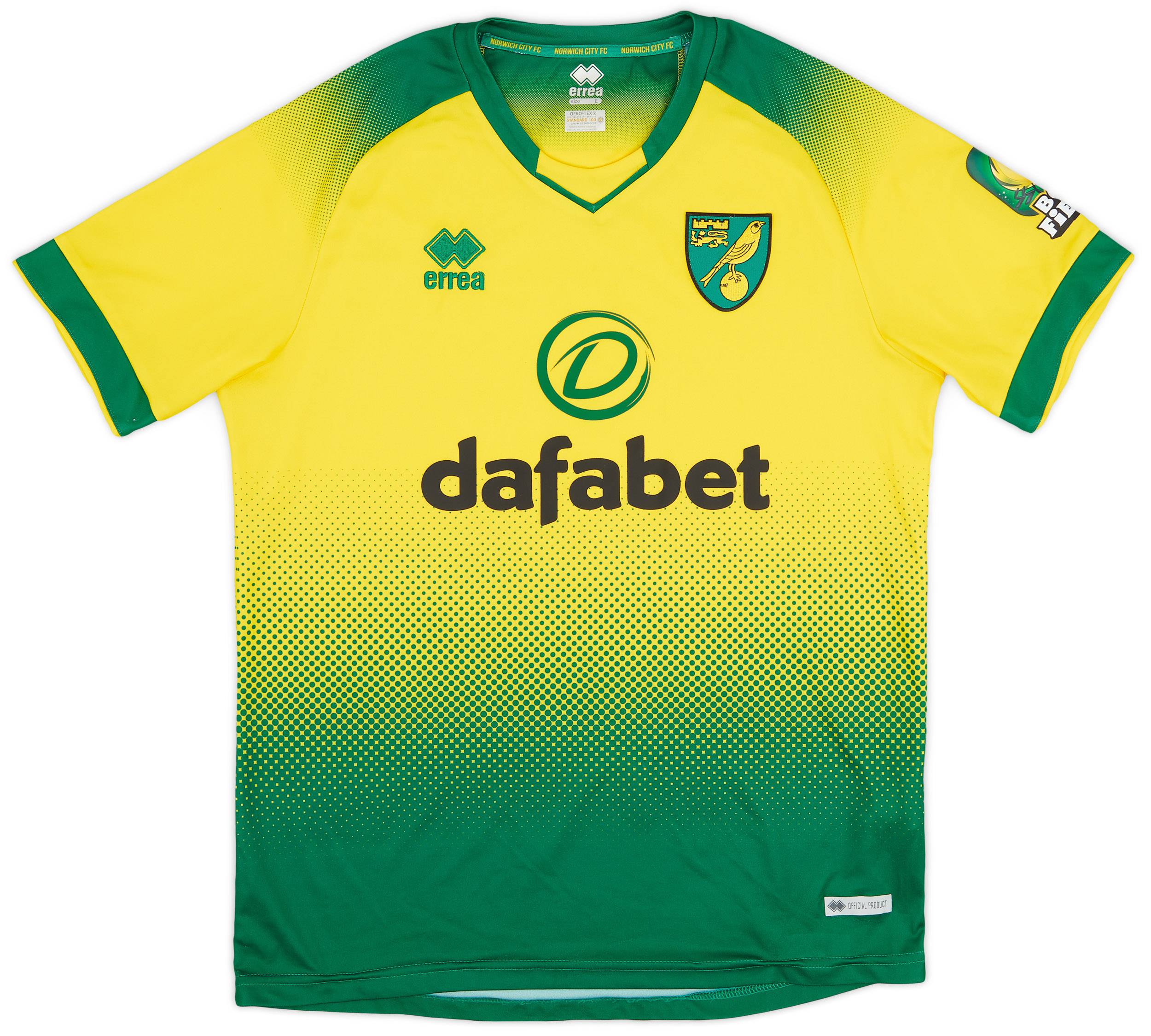 2019-20 Norwich Home Shirt - 8/10 - (L)