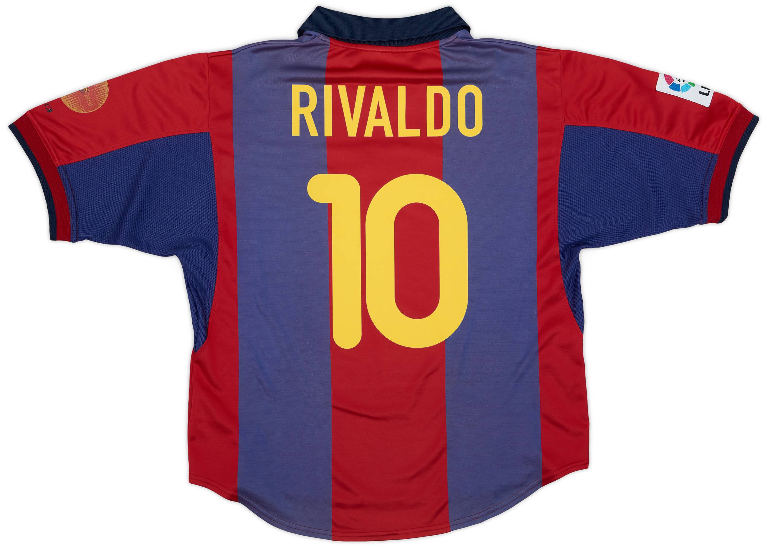 2000-01 Barcelona Home Shirt Rivaldo #10 - 7/10 - (L)